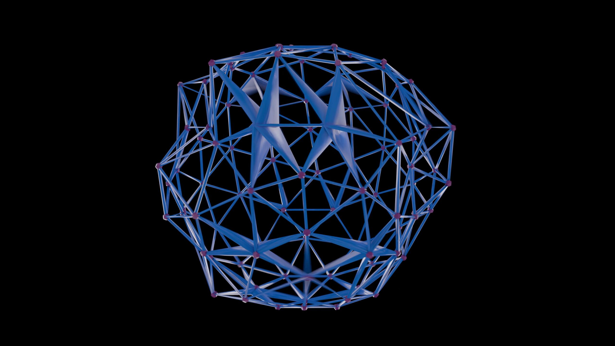 Blue Geometric Sphere Undulation 4K Video