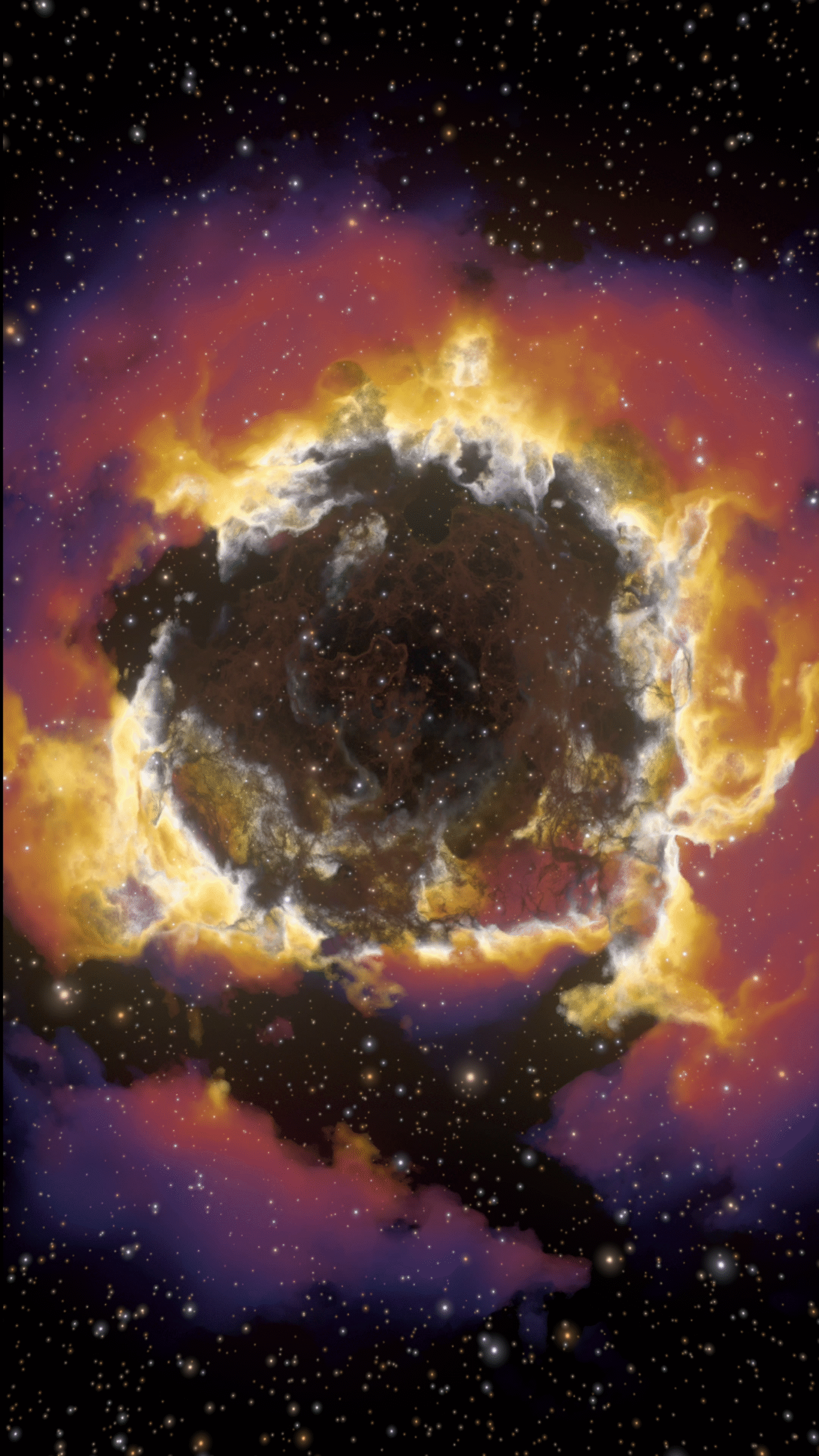 Vibrant Cosmic Nebula Animation Vertical 4K