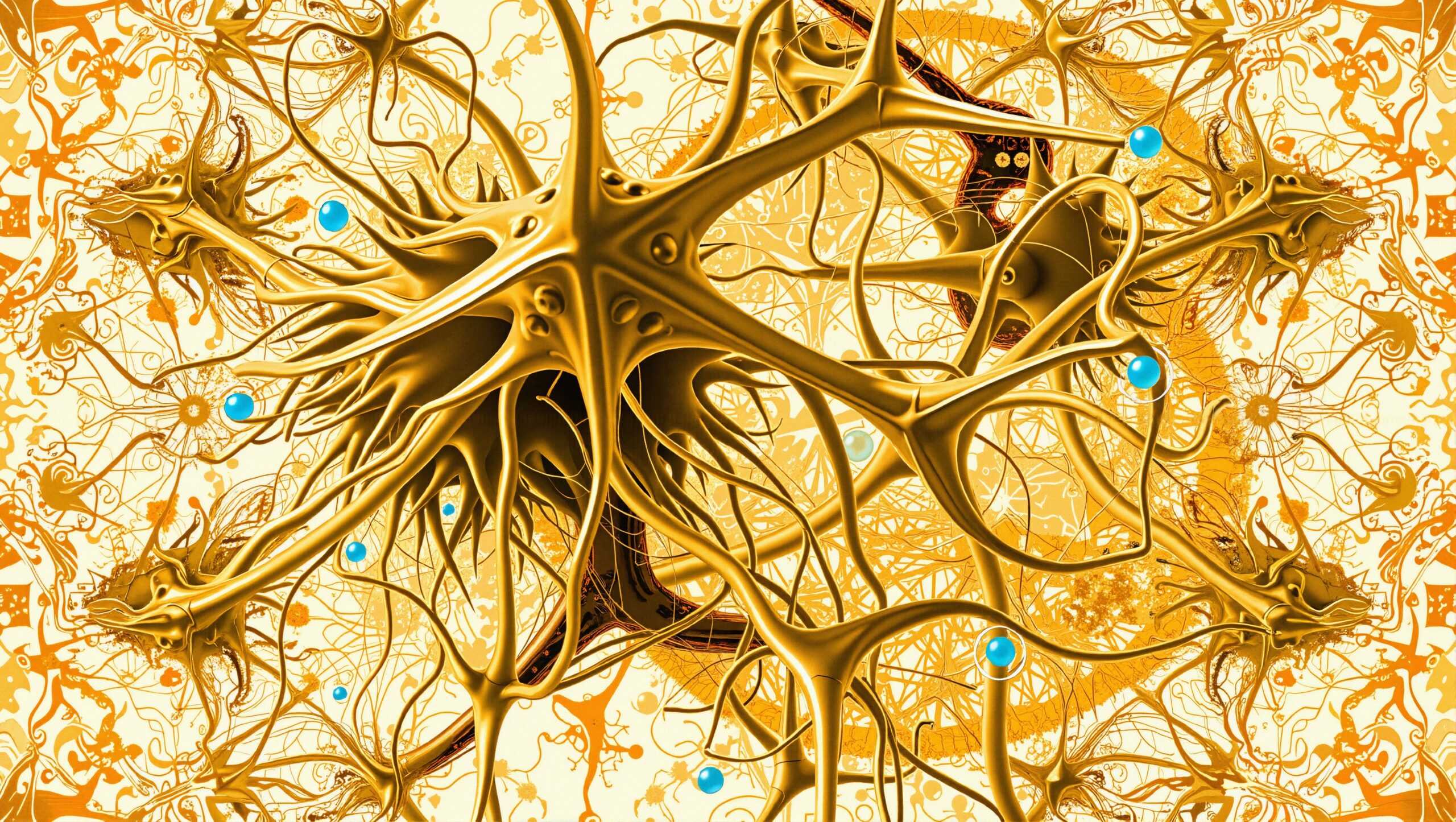 Intricate Golden Neural Design