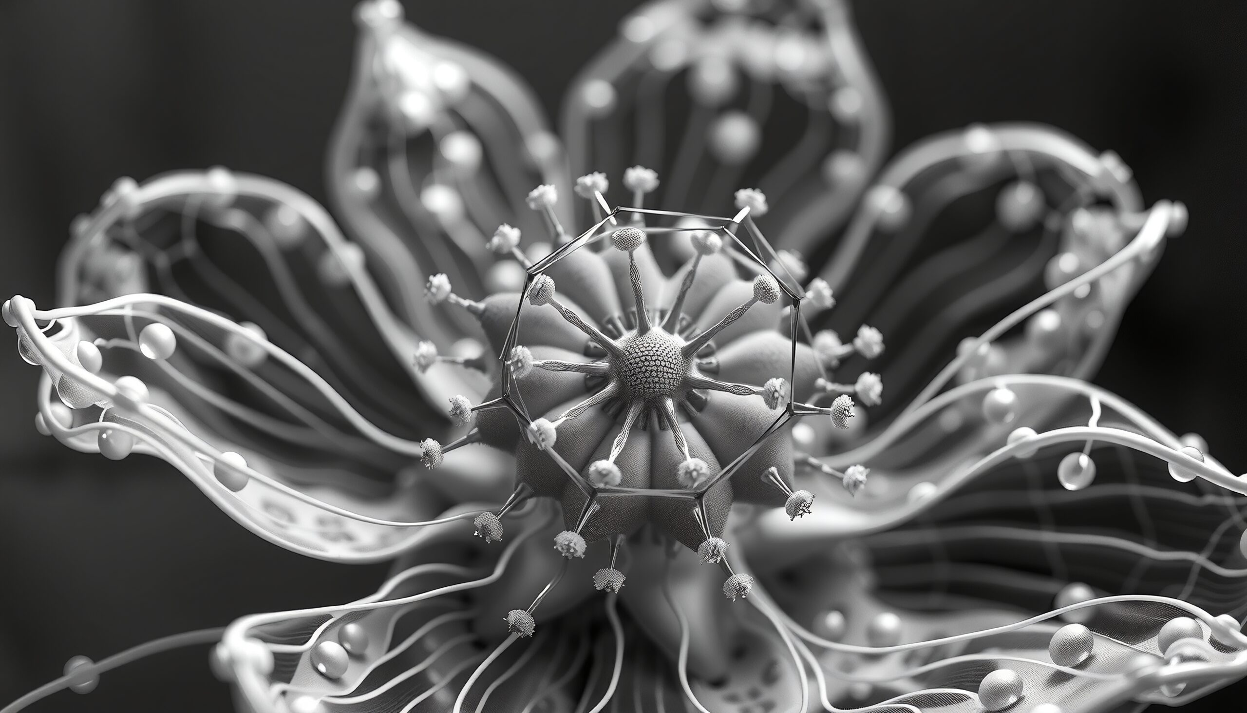 Futuristic Black and White Bloom