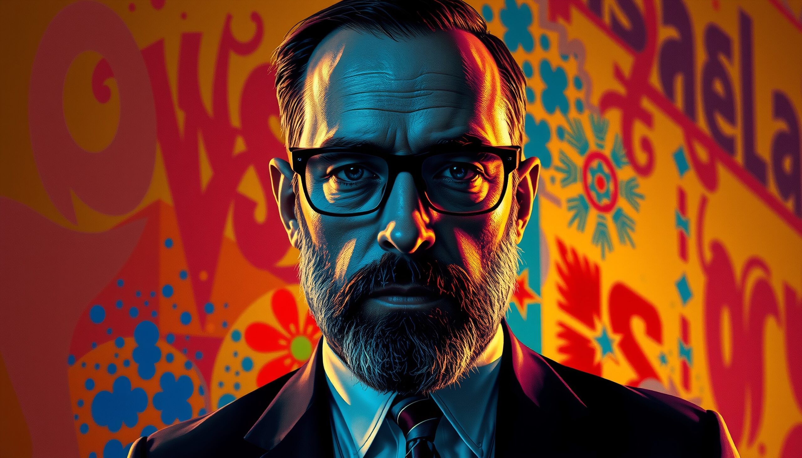 Vibrant Portrait Against Graffiti Backdrop