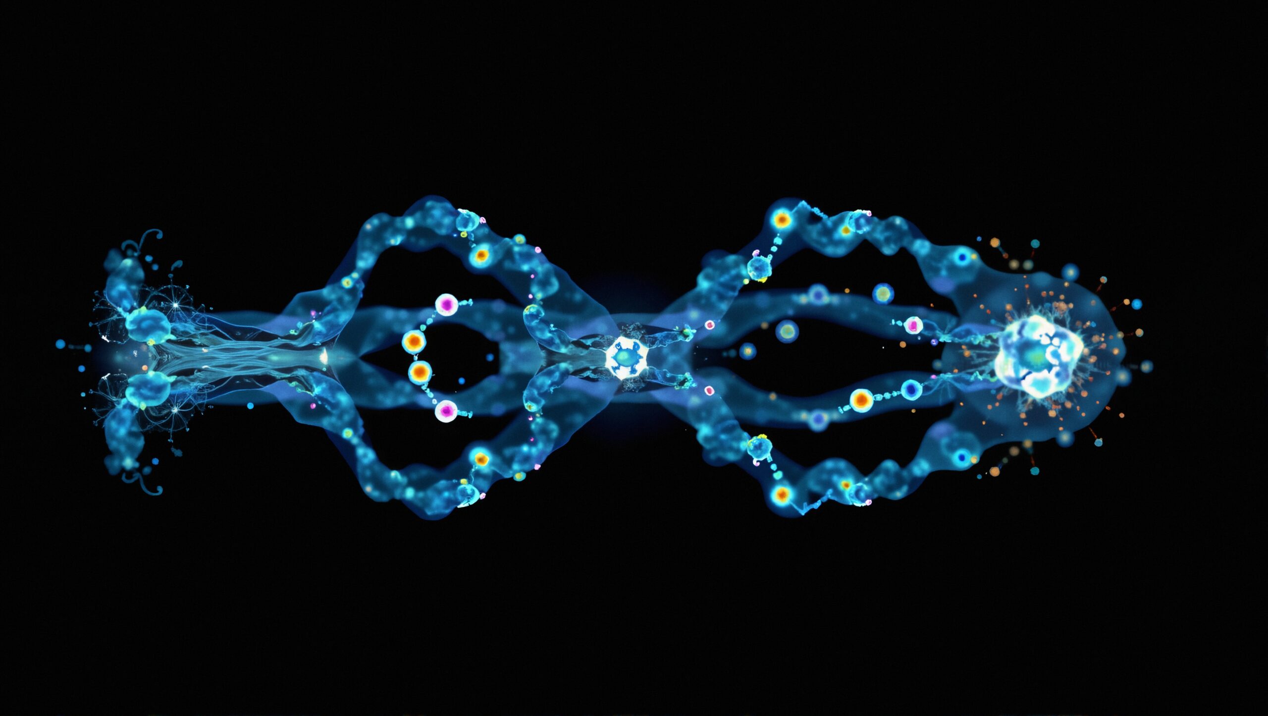 Abstract DNA Helix with Colors