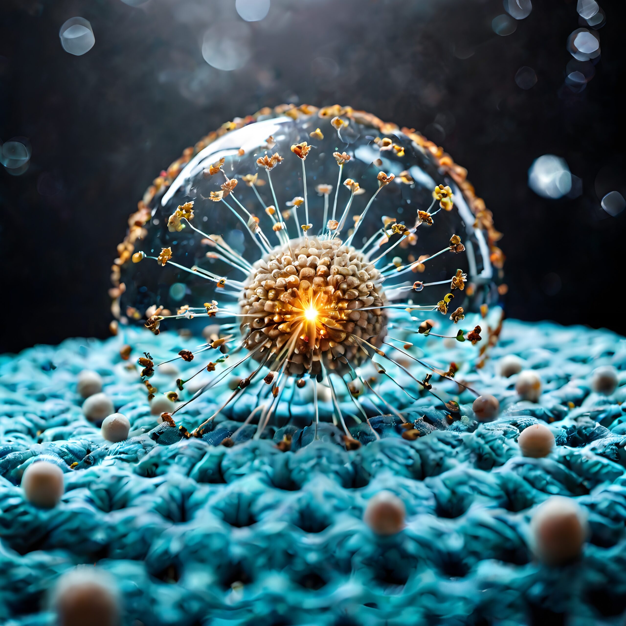 Sphere Surrounded By Natural Elements