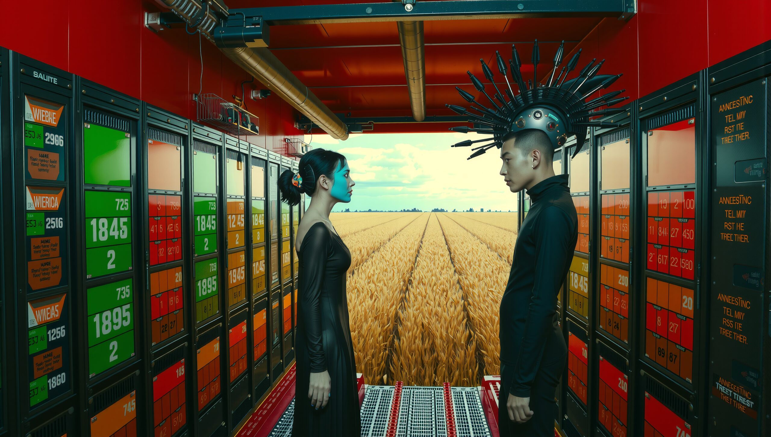 Futuristic Encounter in Wheat Field