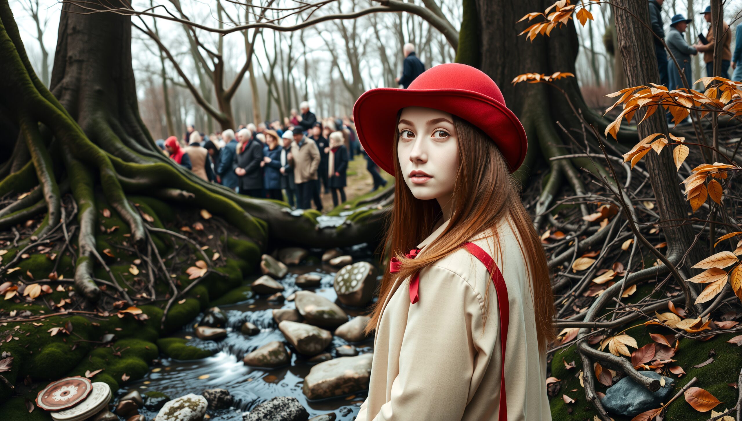 Mysterious Woman in Red Hat