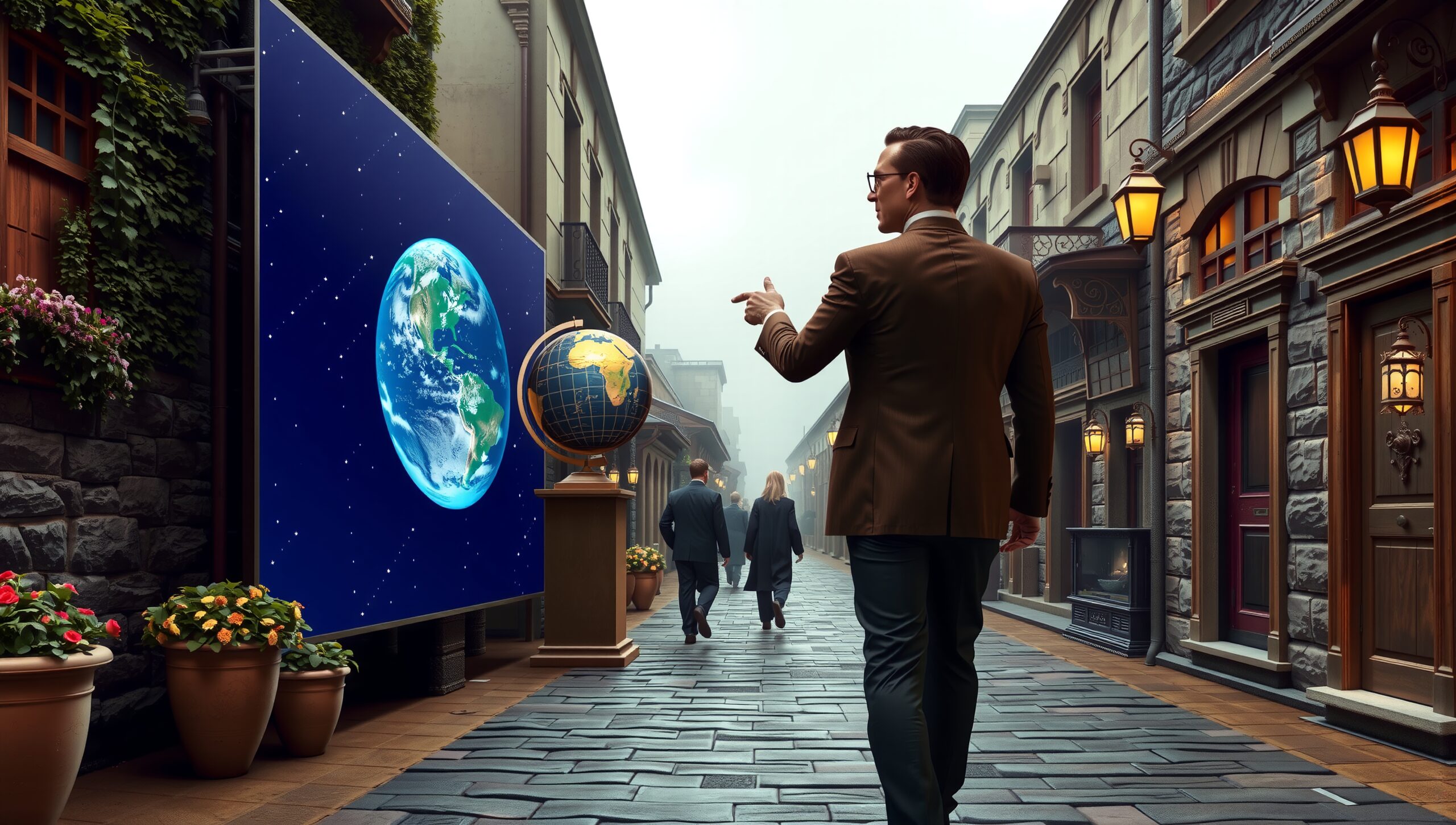 City Alley with Earth Display