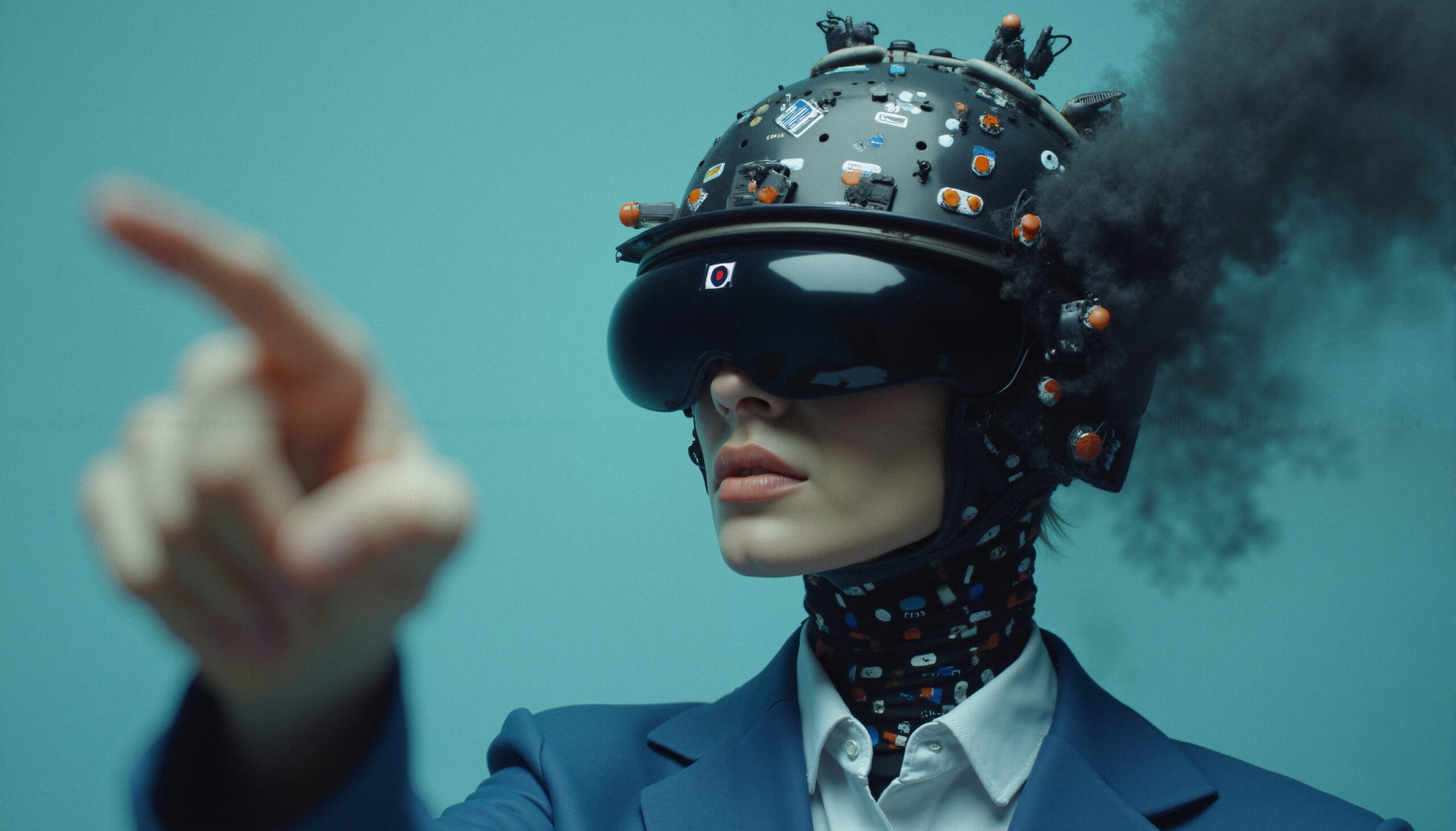 Futuristic Helmet and Smoke Effect