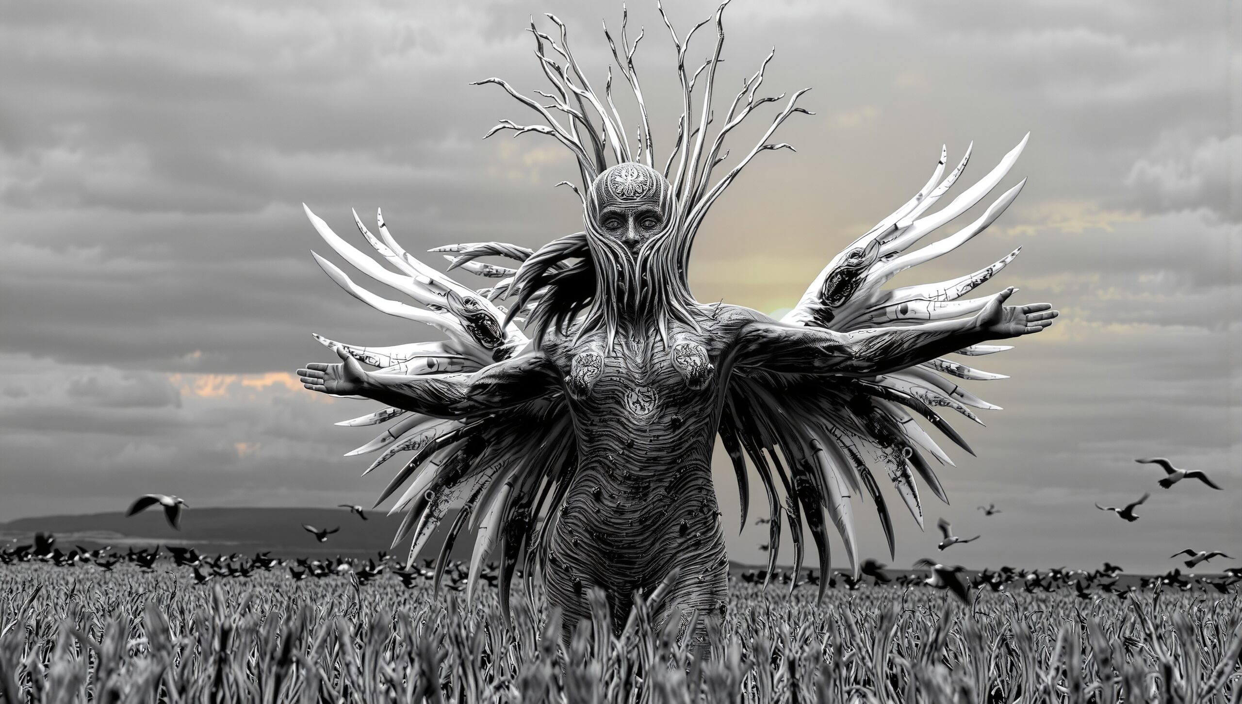 Ethereal Figure Amidst Natural Splendor