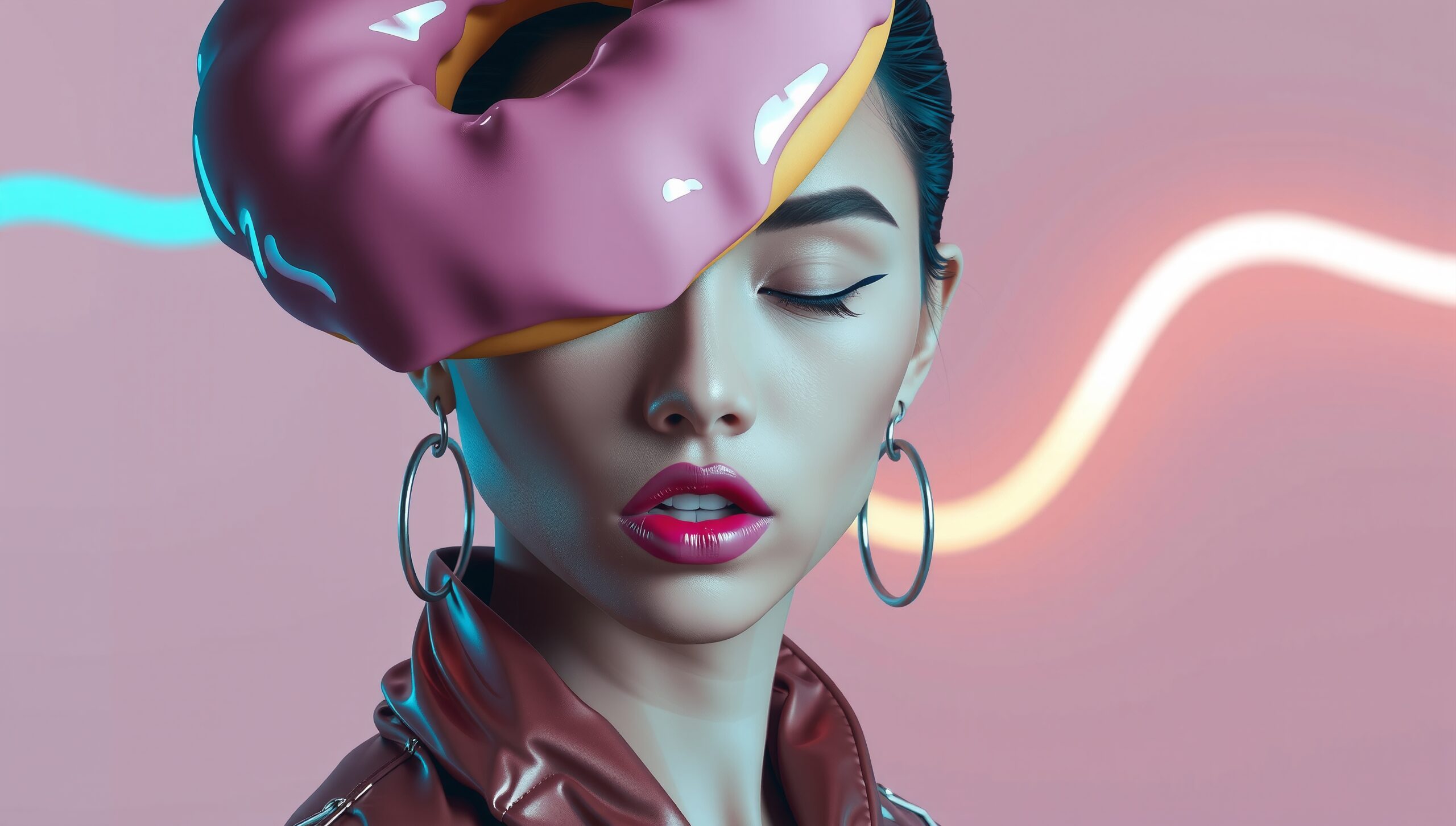 Donut Hat on Fashion Model