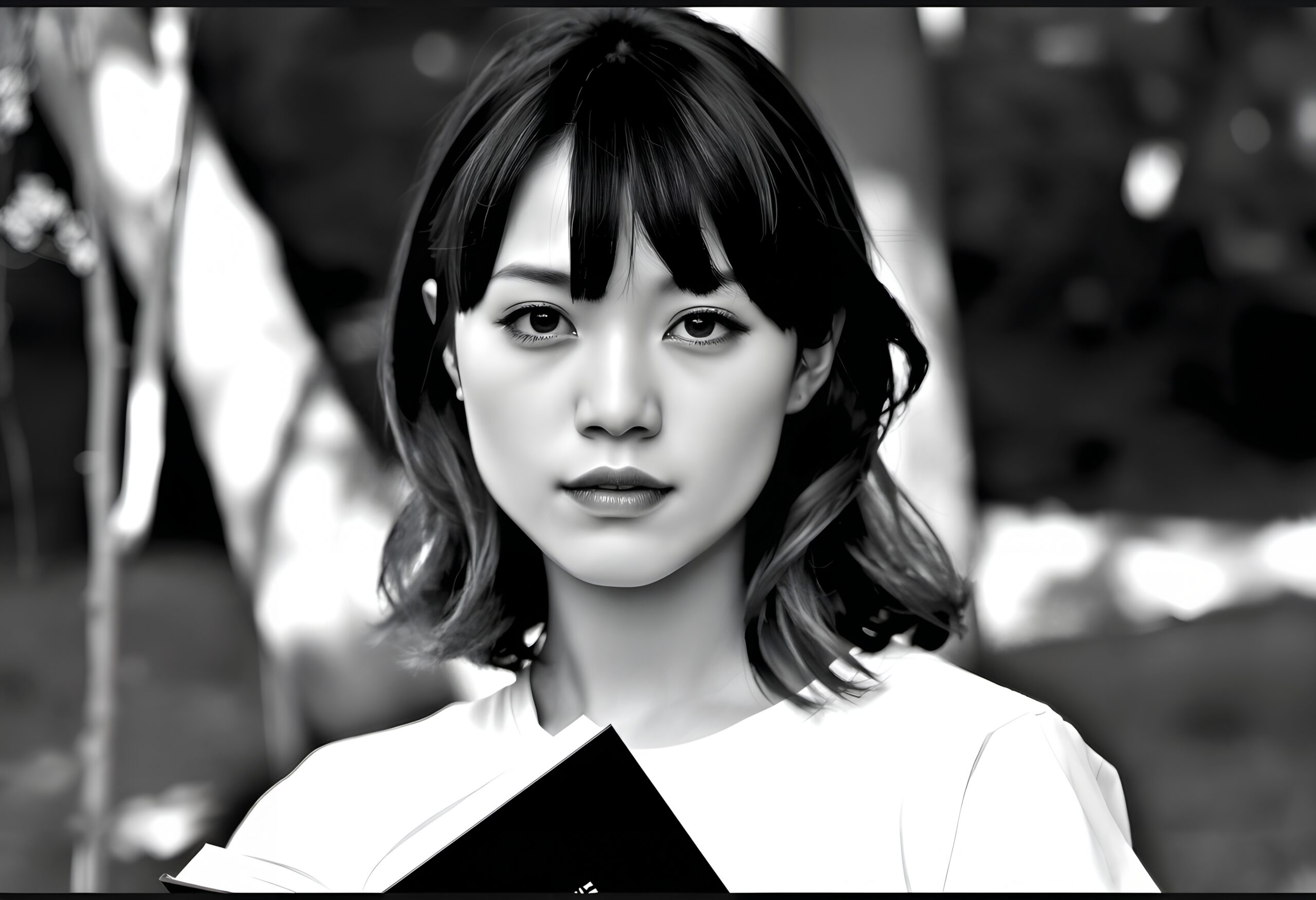 Contemplative Woman Holding Book