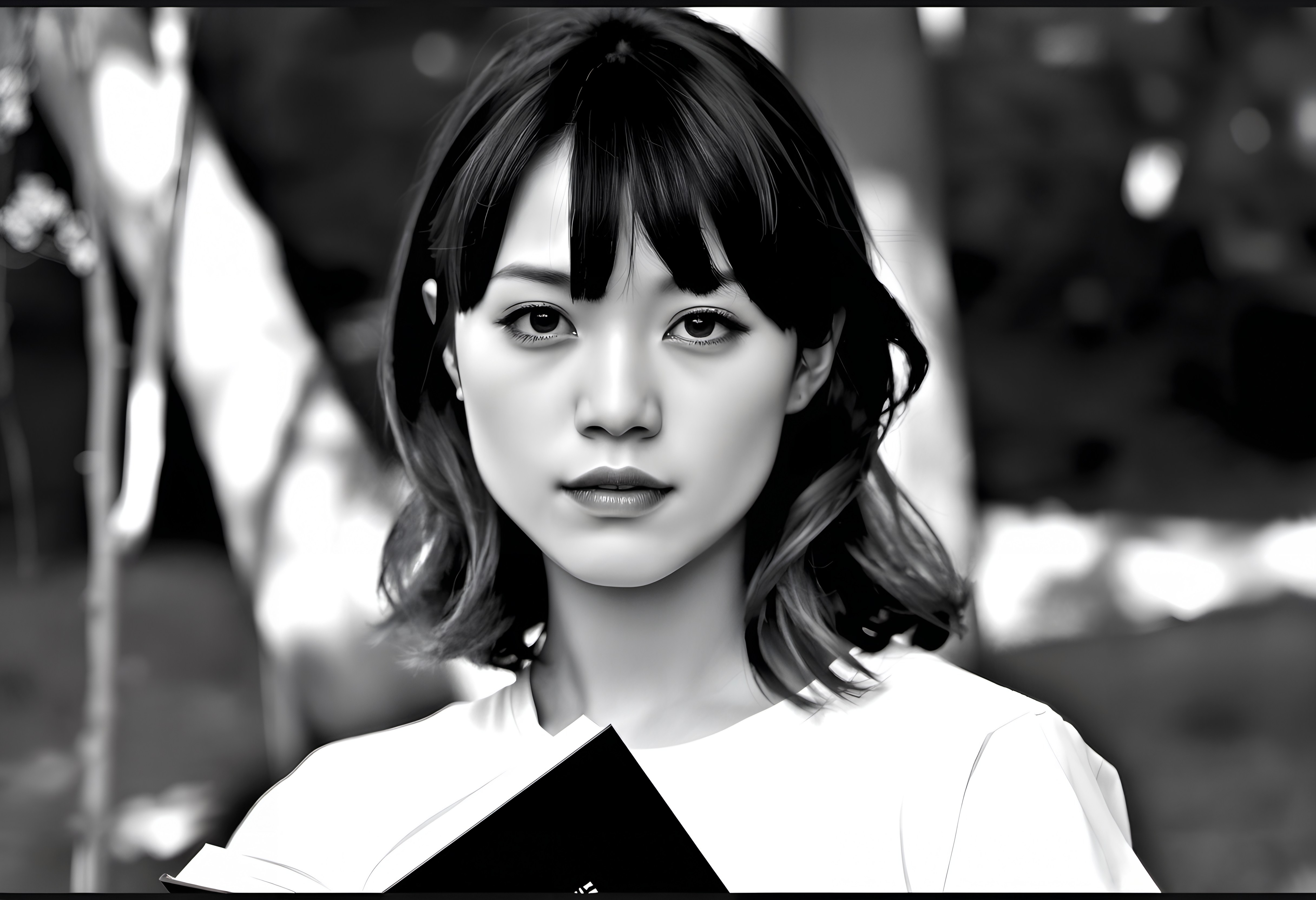 Contemplative Woman Holding Book