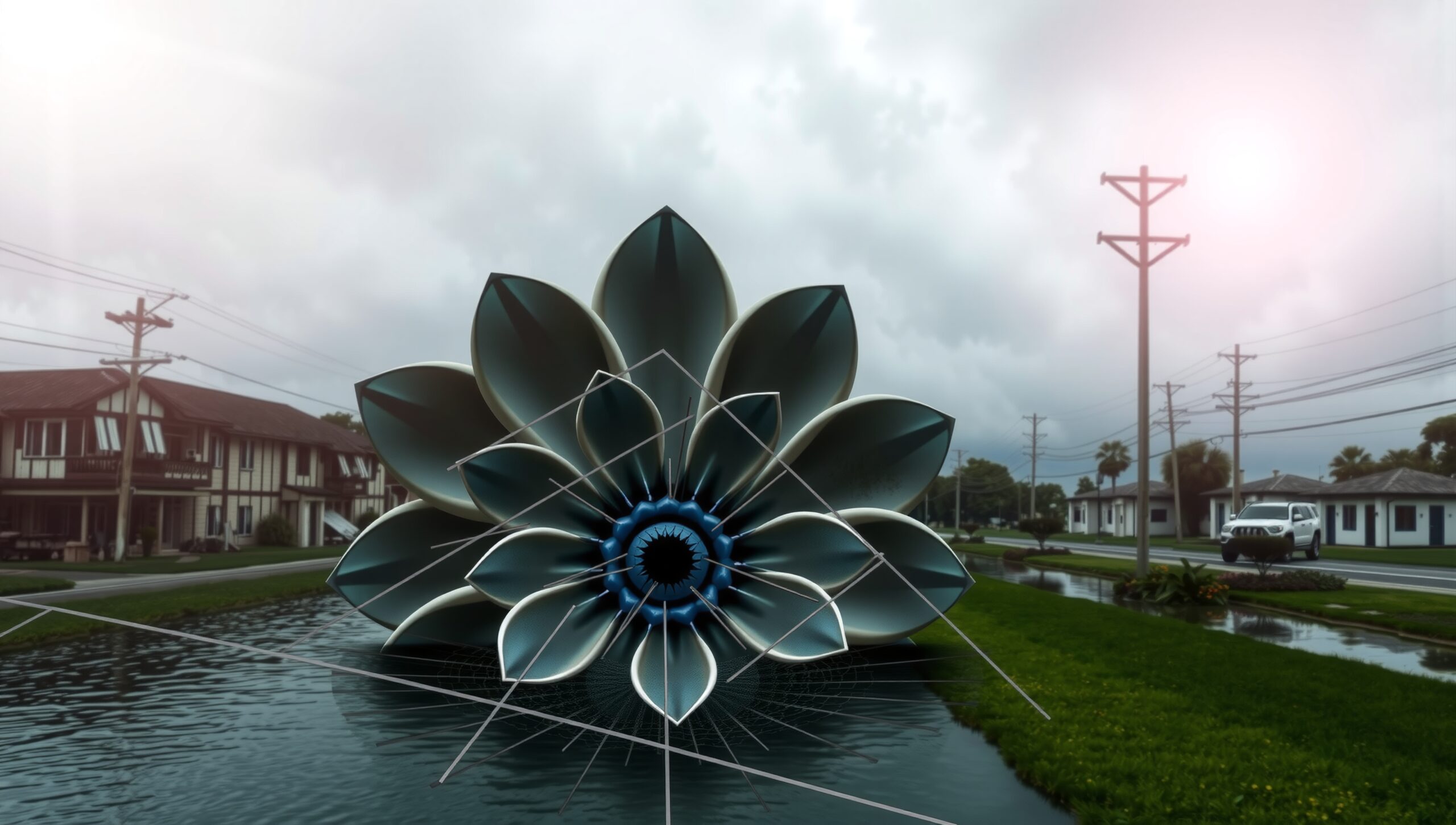 Giant Flower Sculpture Installation