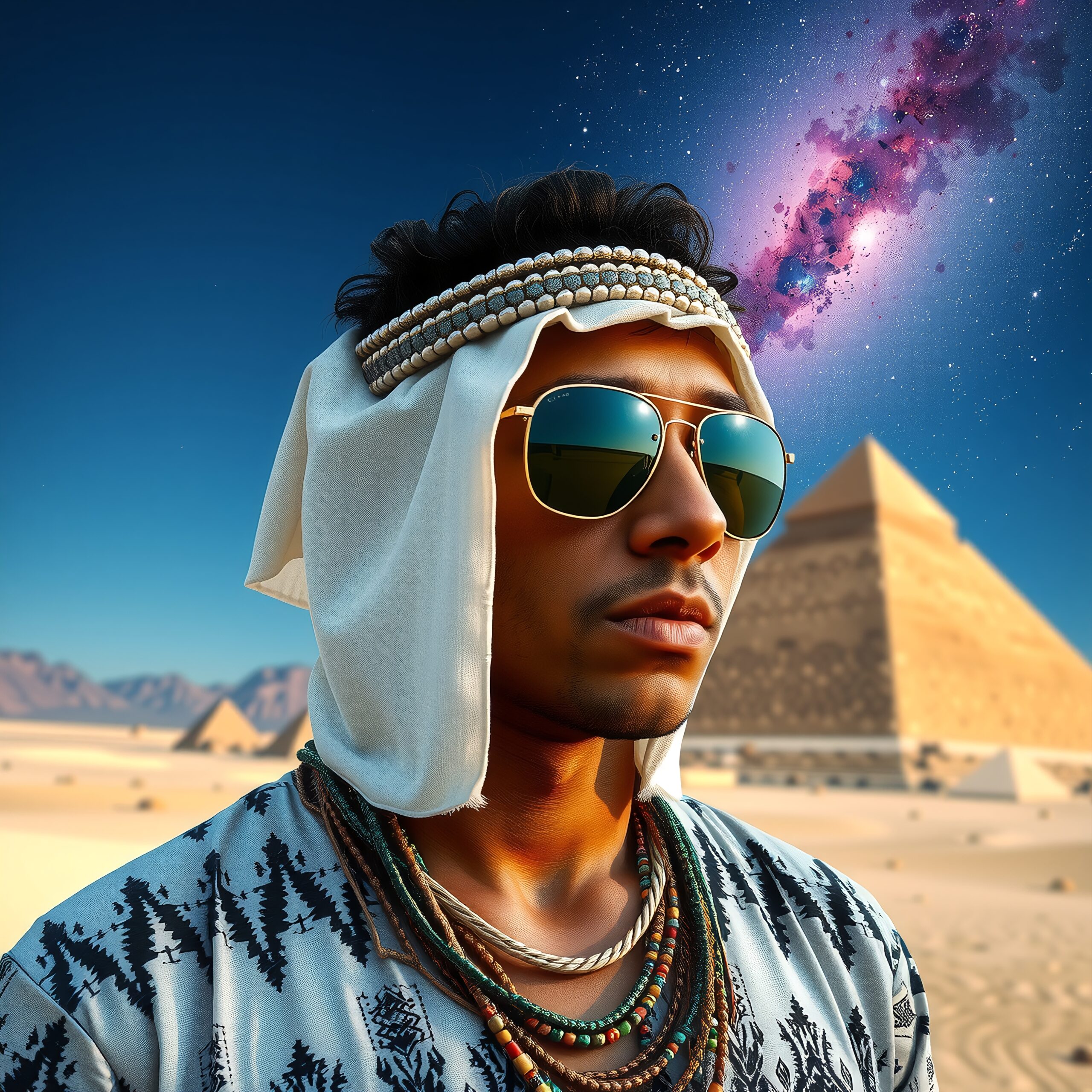 Mystical Desert and Cosmic Sky