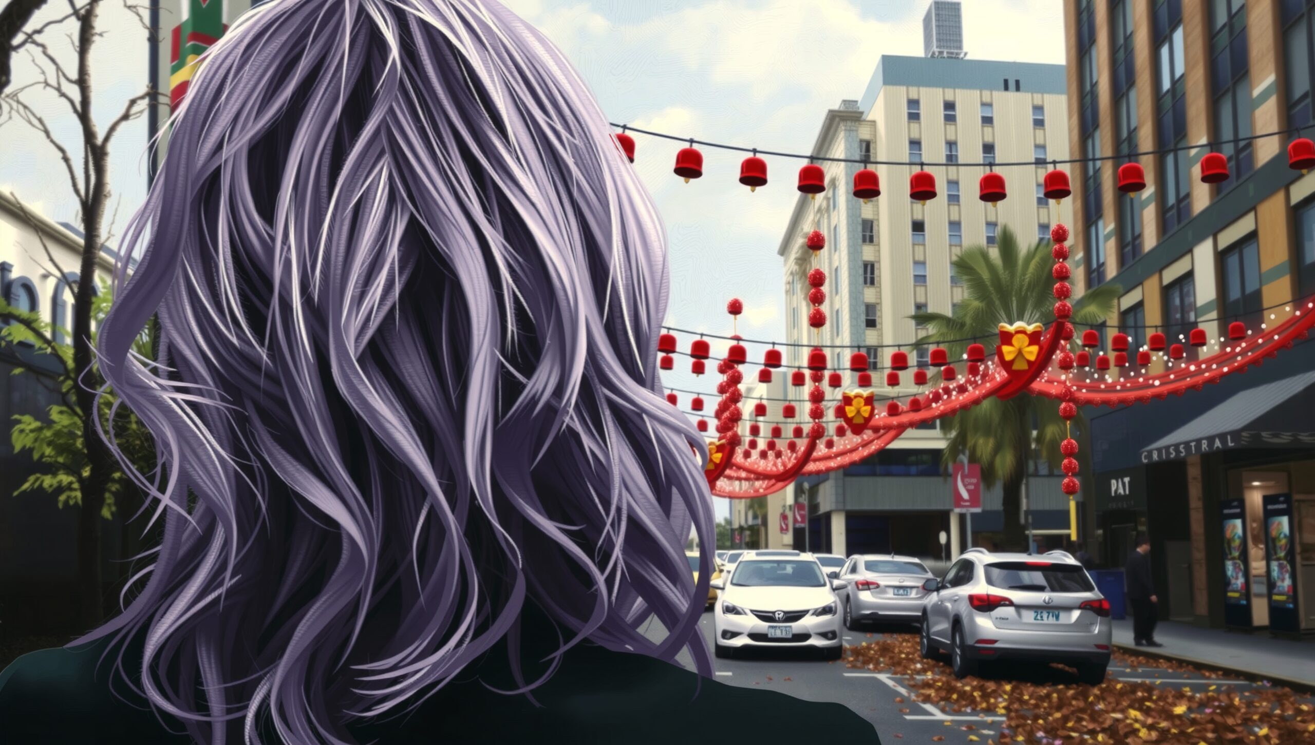 Festive City Street Scene