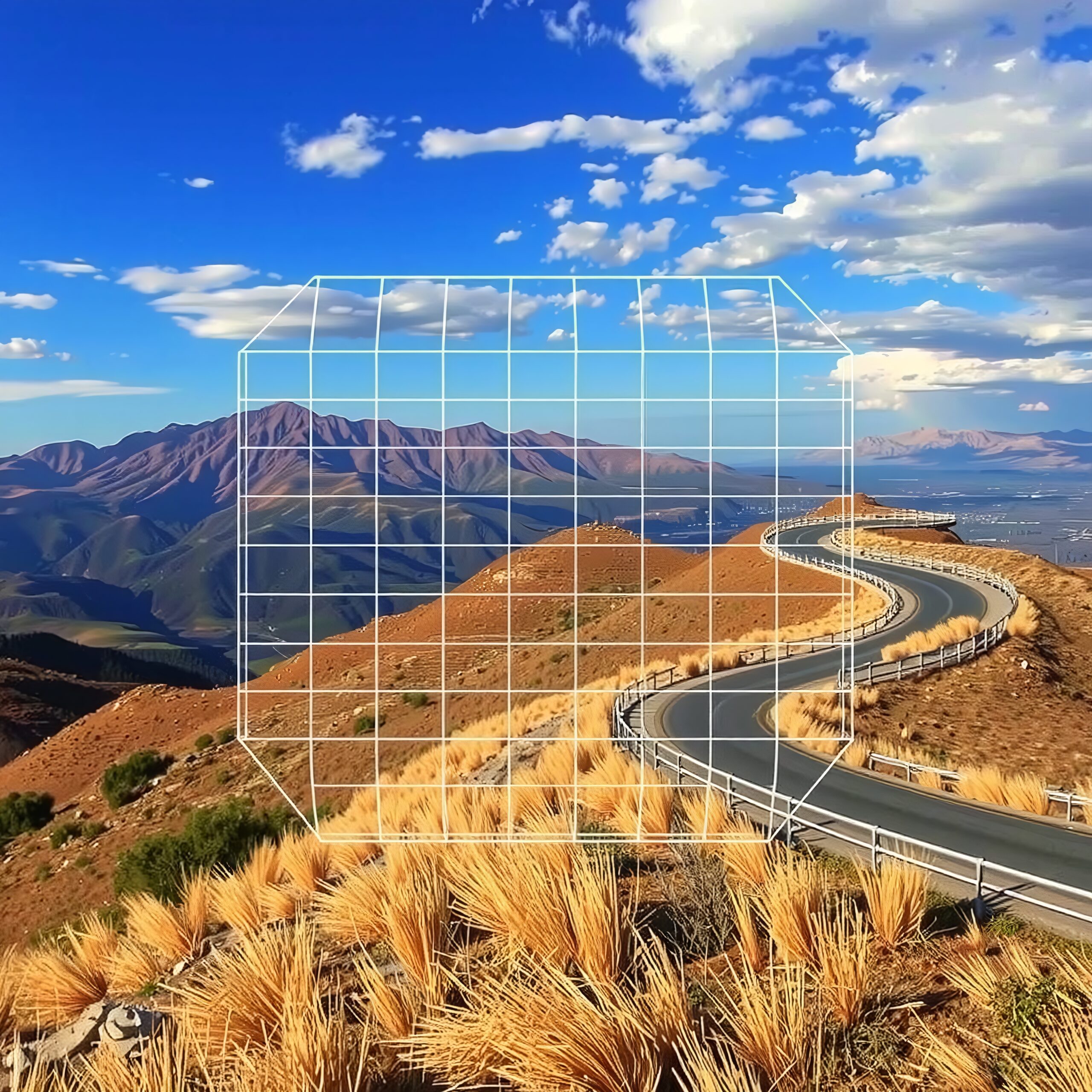 Curved Road with Mountain View