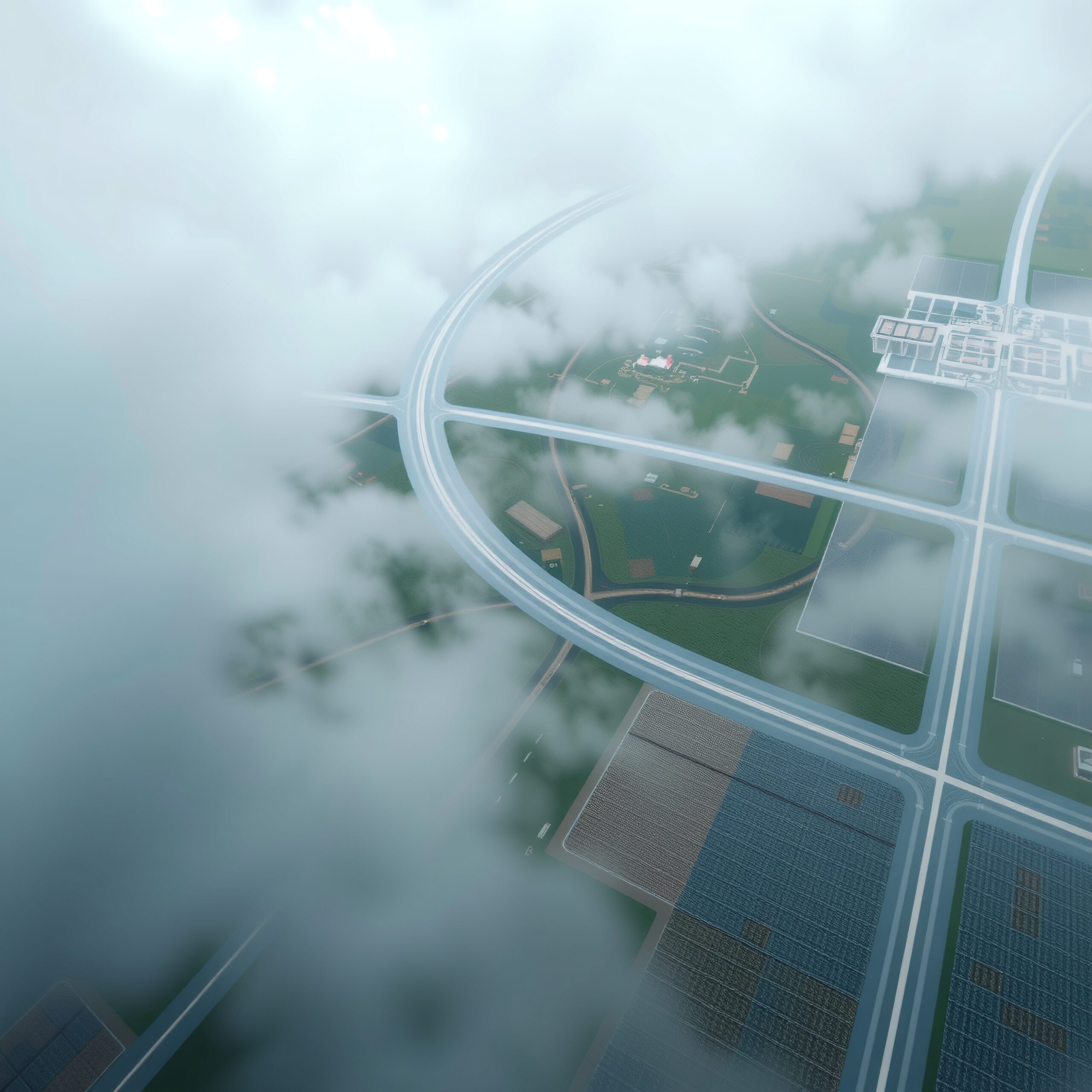 Clouds Over Town Road Network