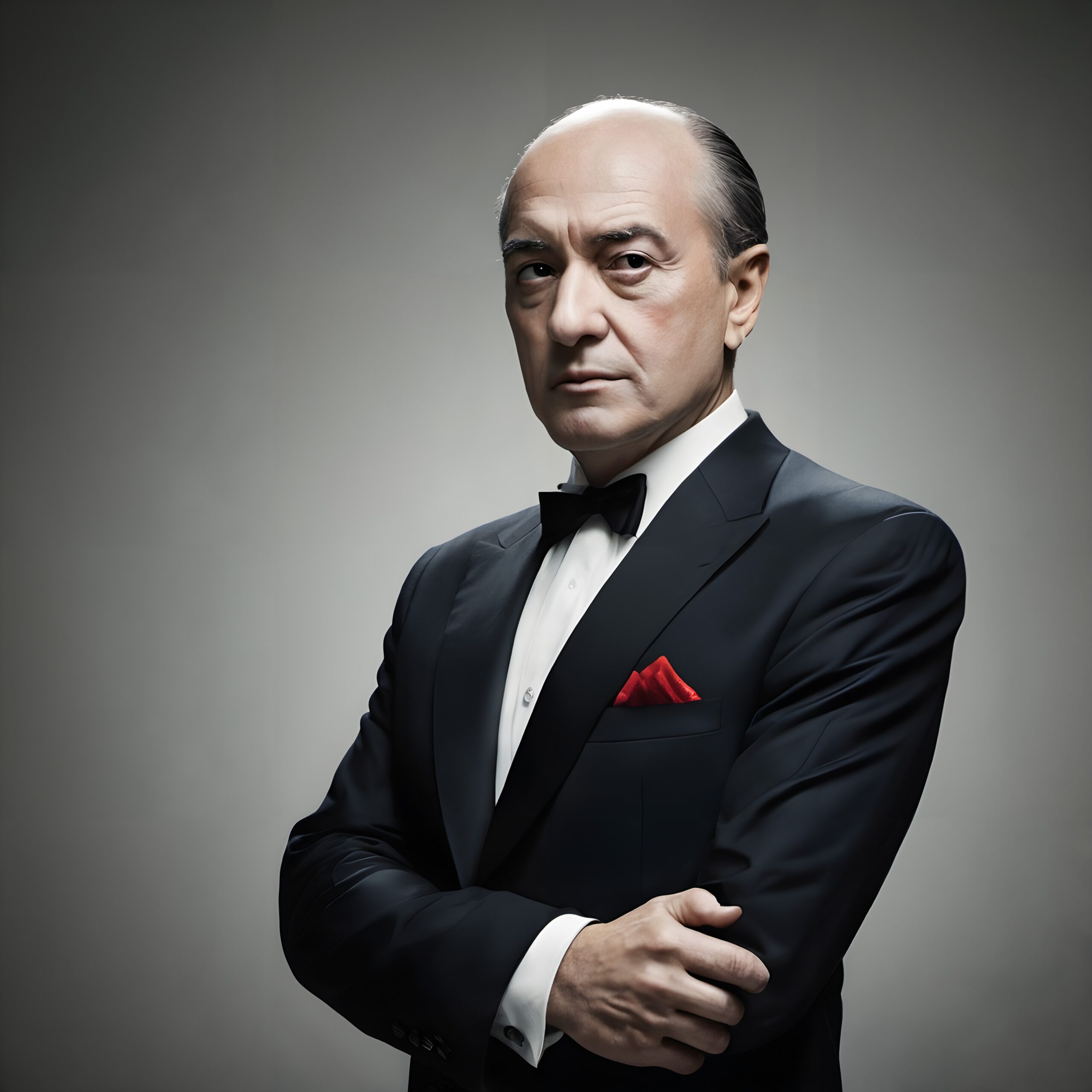 Elegant Gentleman in Black Tuxedo