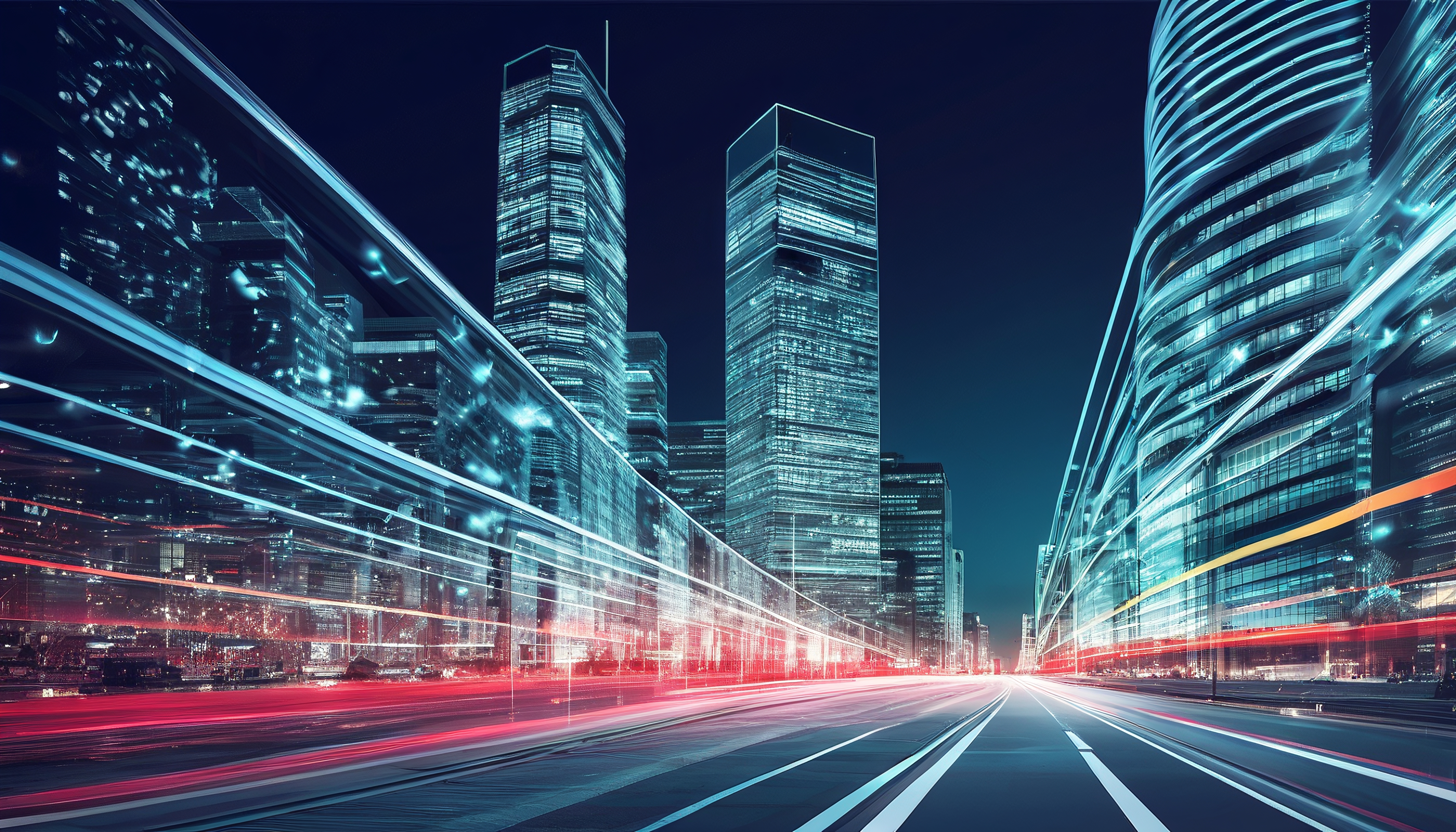Futuristic Night Cityscape Scene