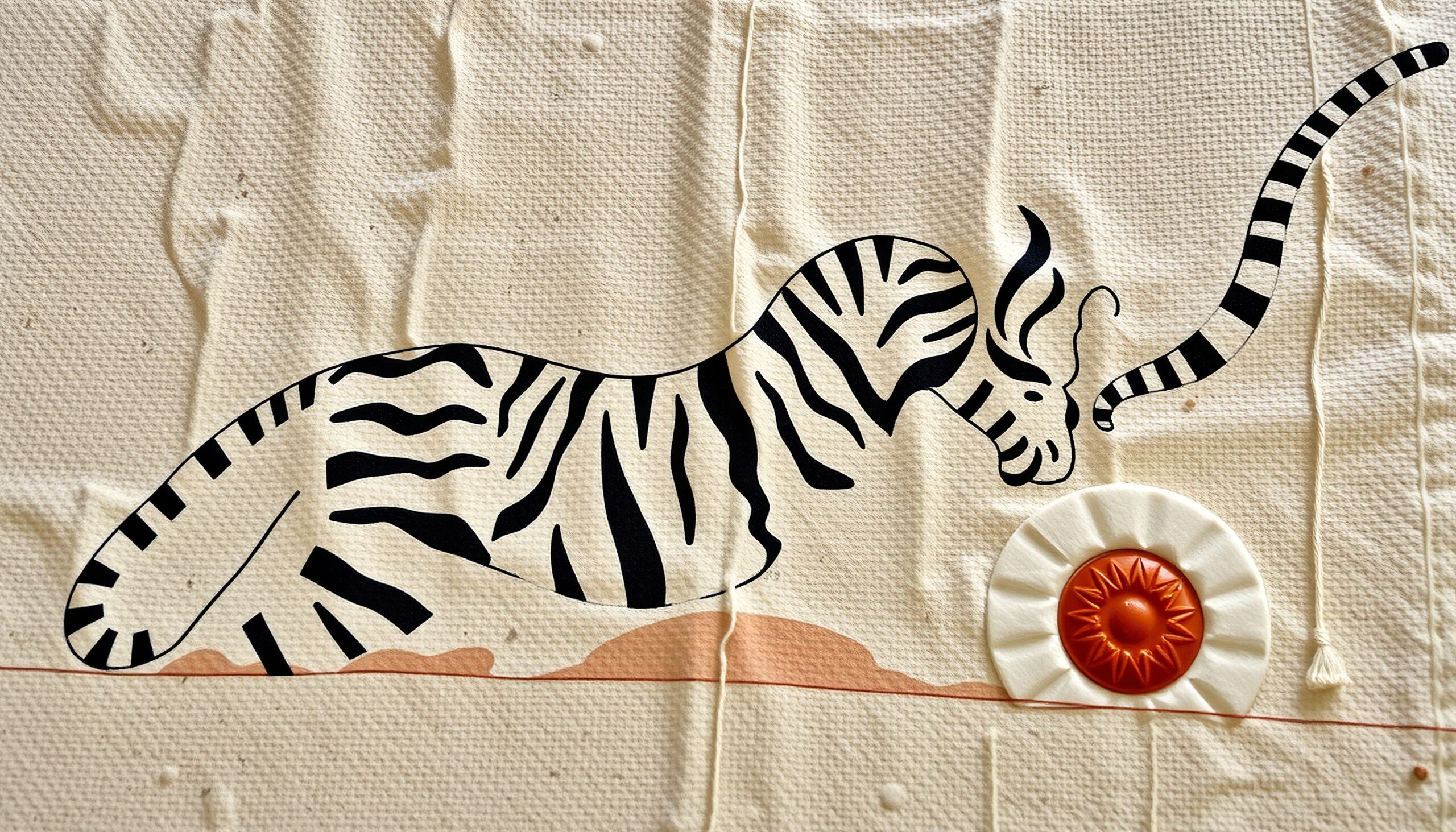 Zebra Art on Textured Fabric