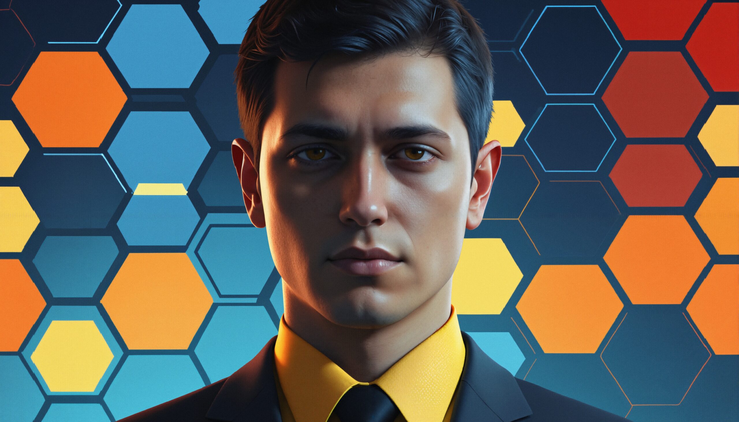 Modern Man with Hexagons