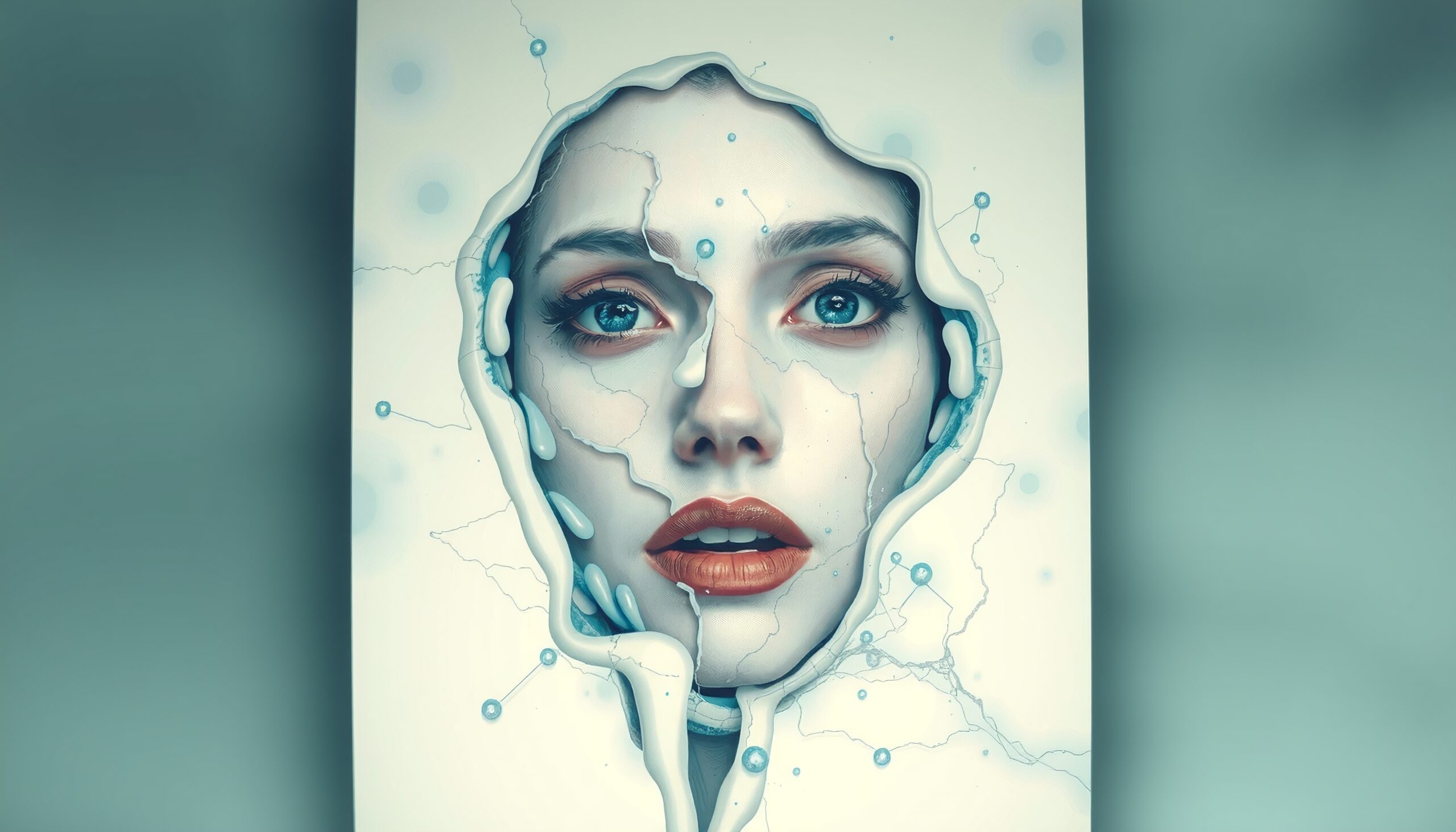 Surrealistic Face Emerging Art