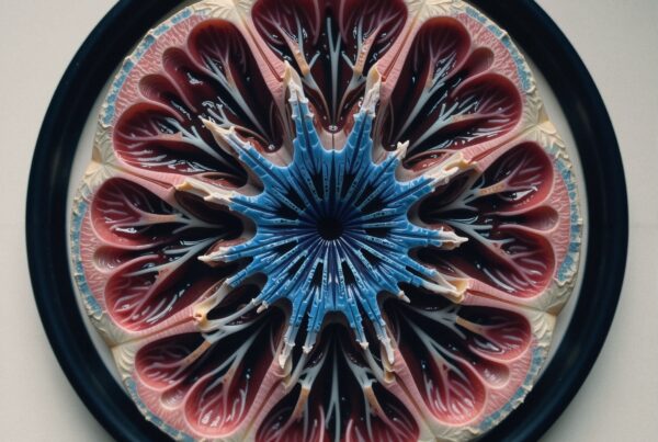 Intricate mandala design with floral elements.