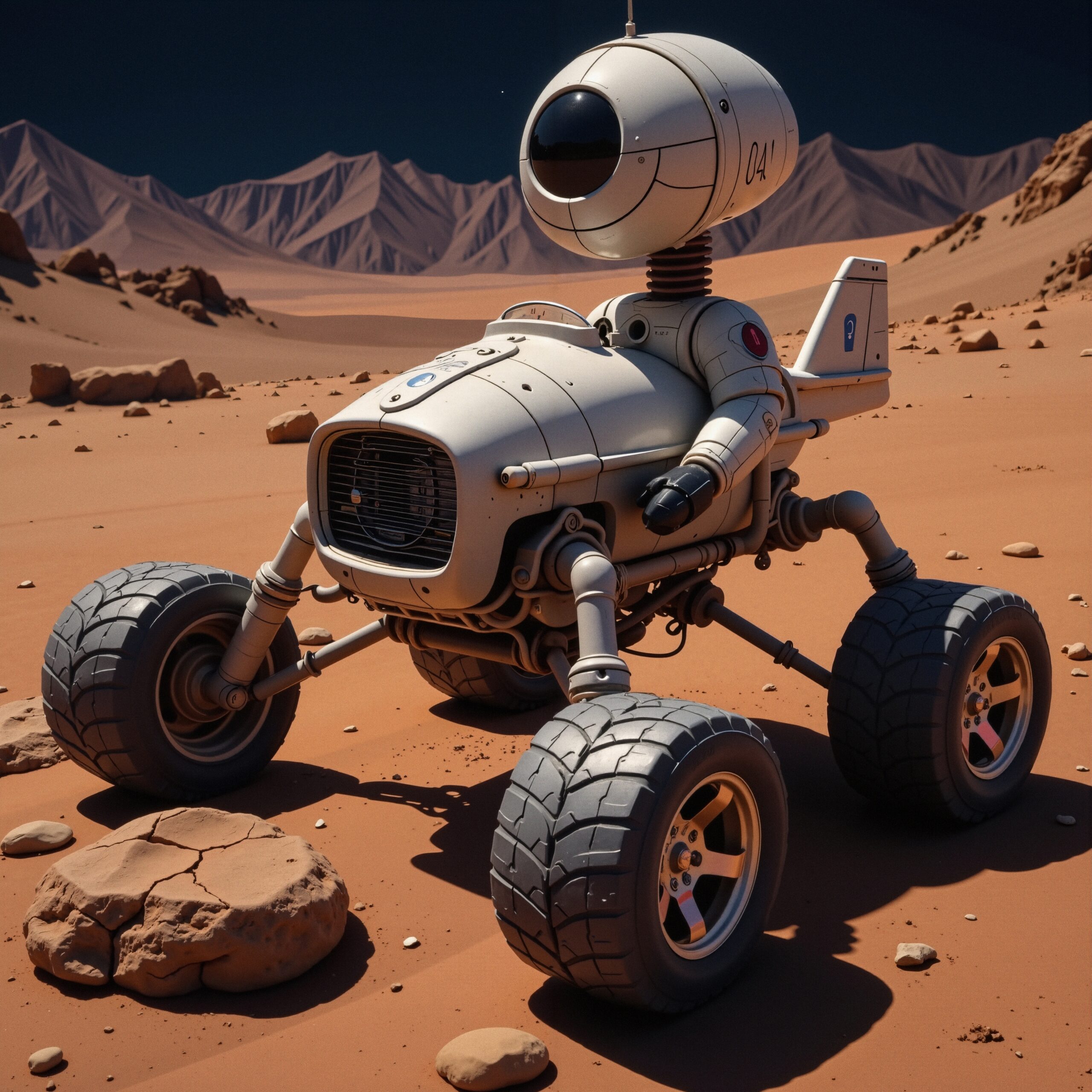 Futuristic Rover on Alien Terrain