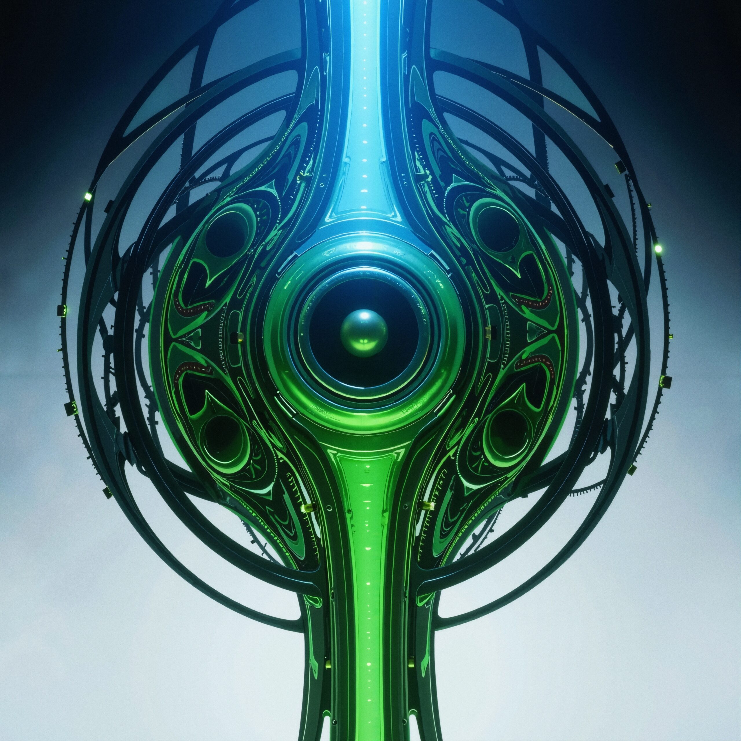 Futuristic Glowing Orb Structure