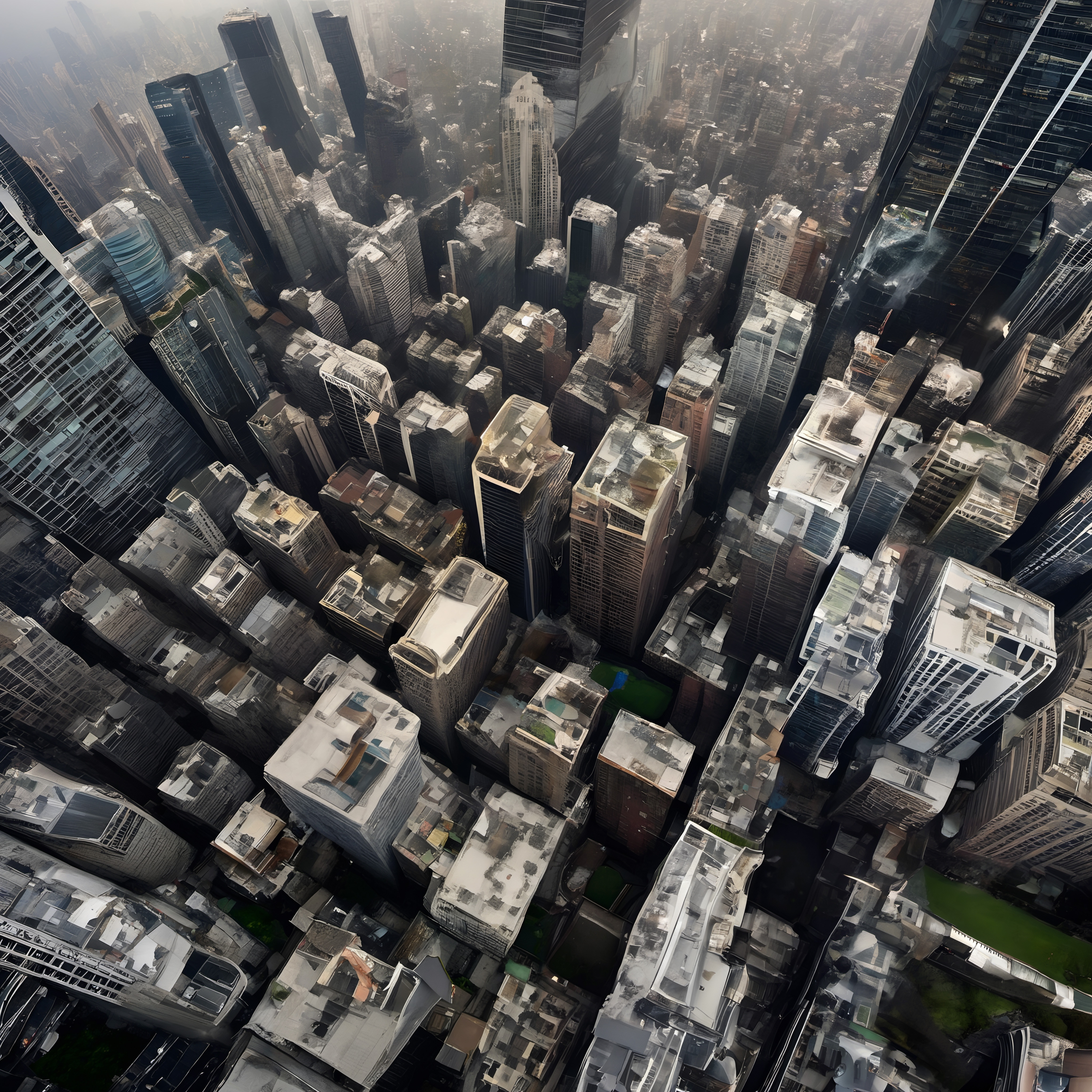 Towering Metropolis Aerial View
