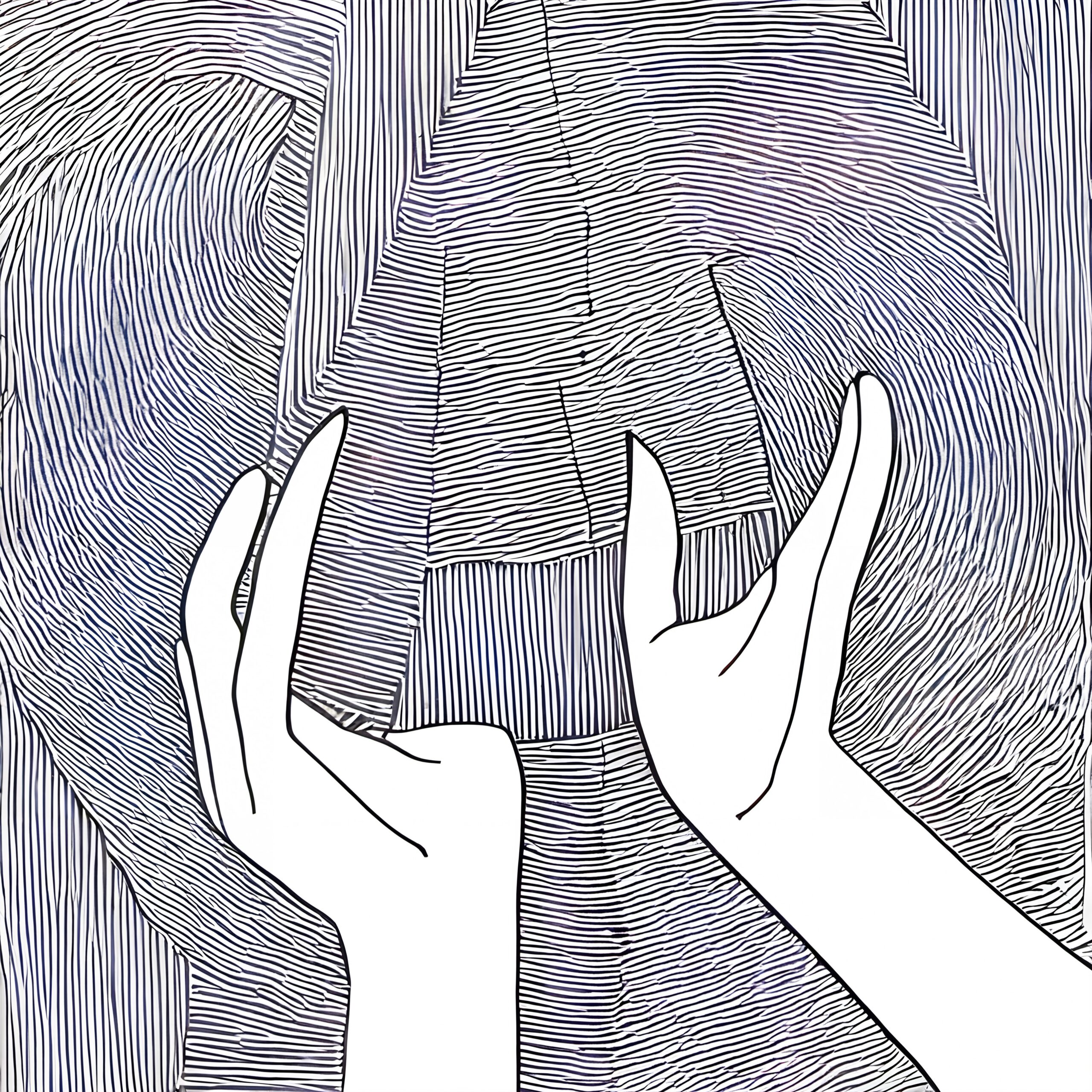 Abstract Hands in Motion Drawing