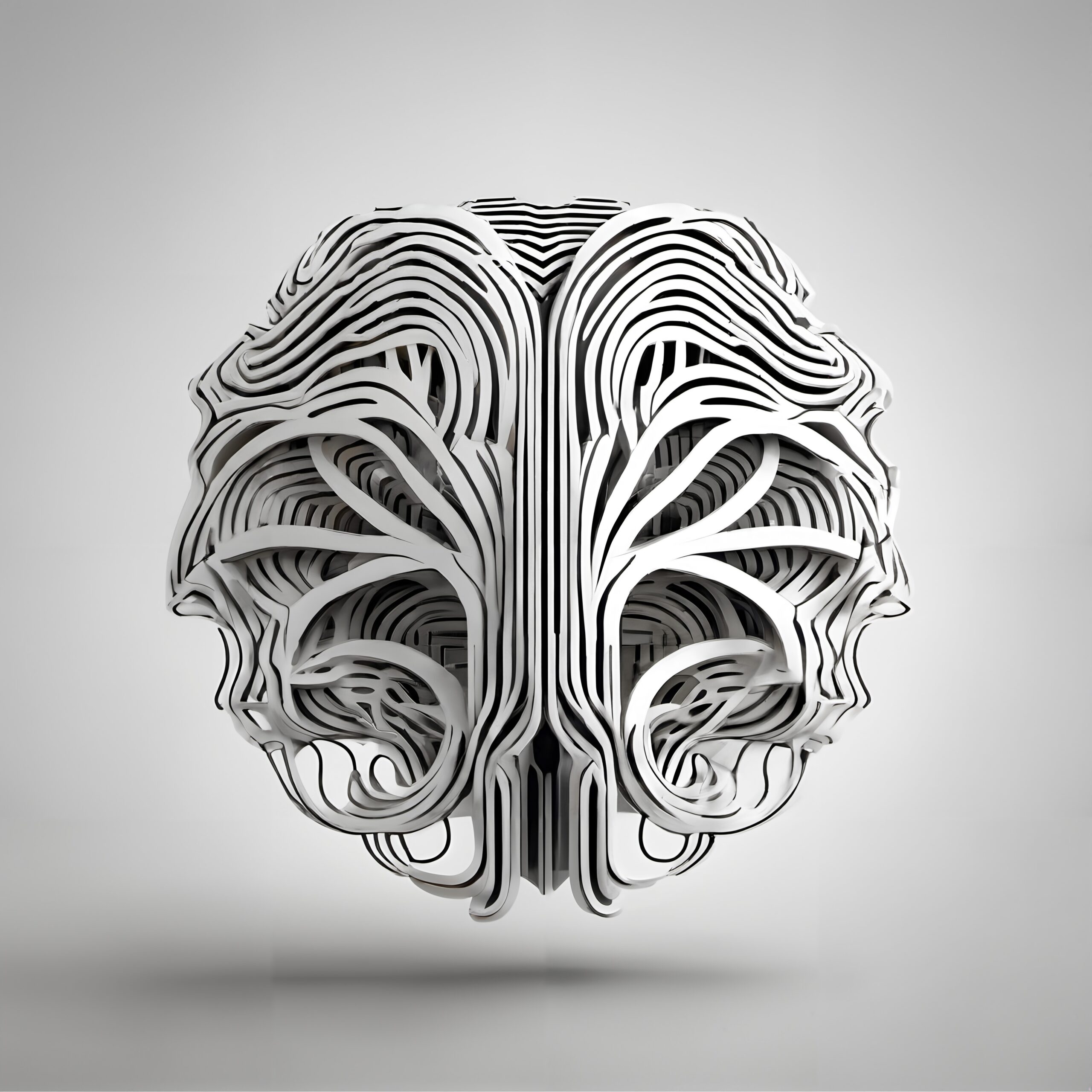 Intricate 3D Brain Sculpture Design