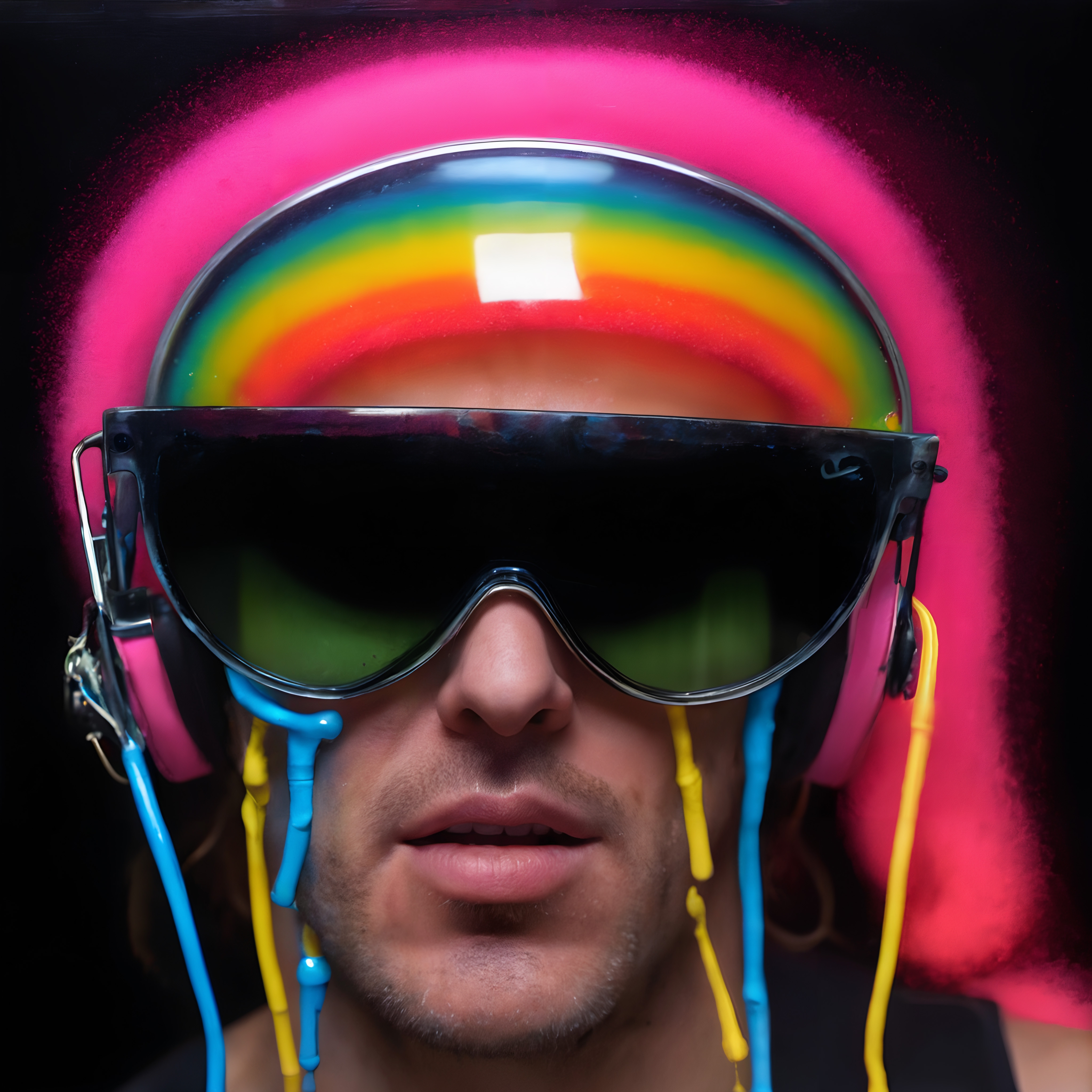 Colorful futuristic fashion-forward portrait