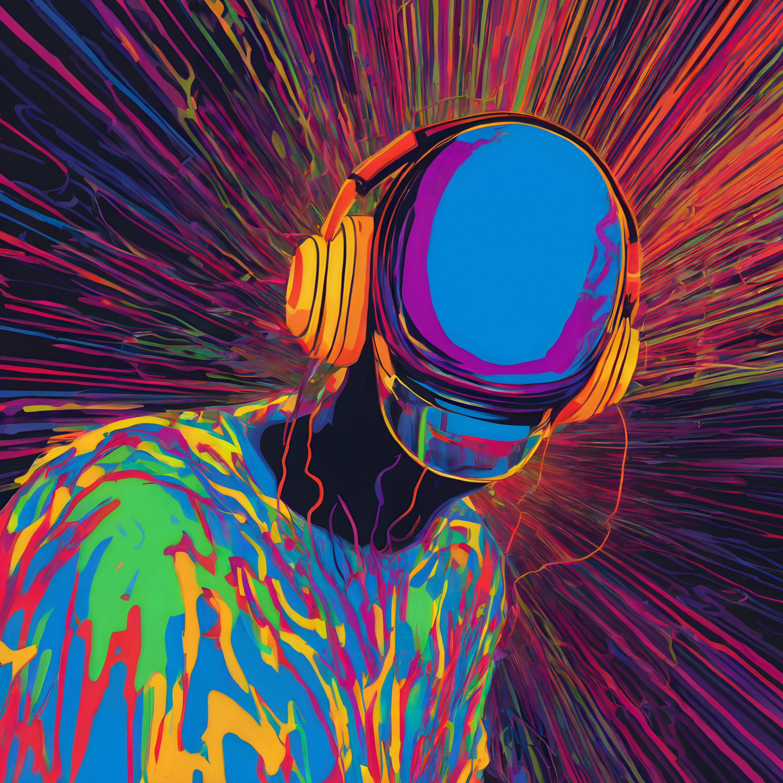 Vibrant Music Energy Explosion Art