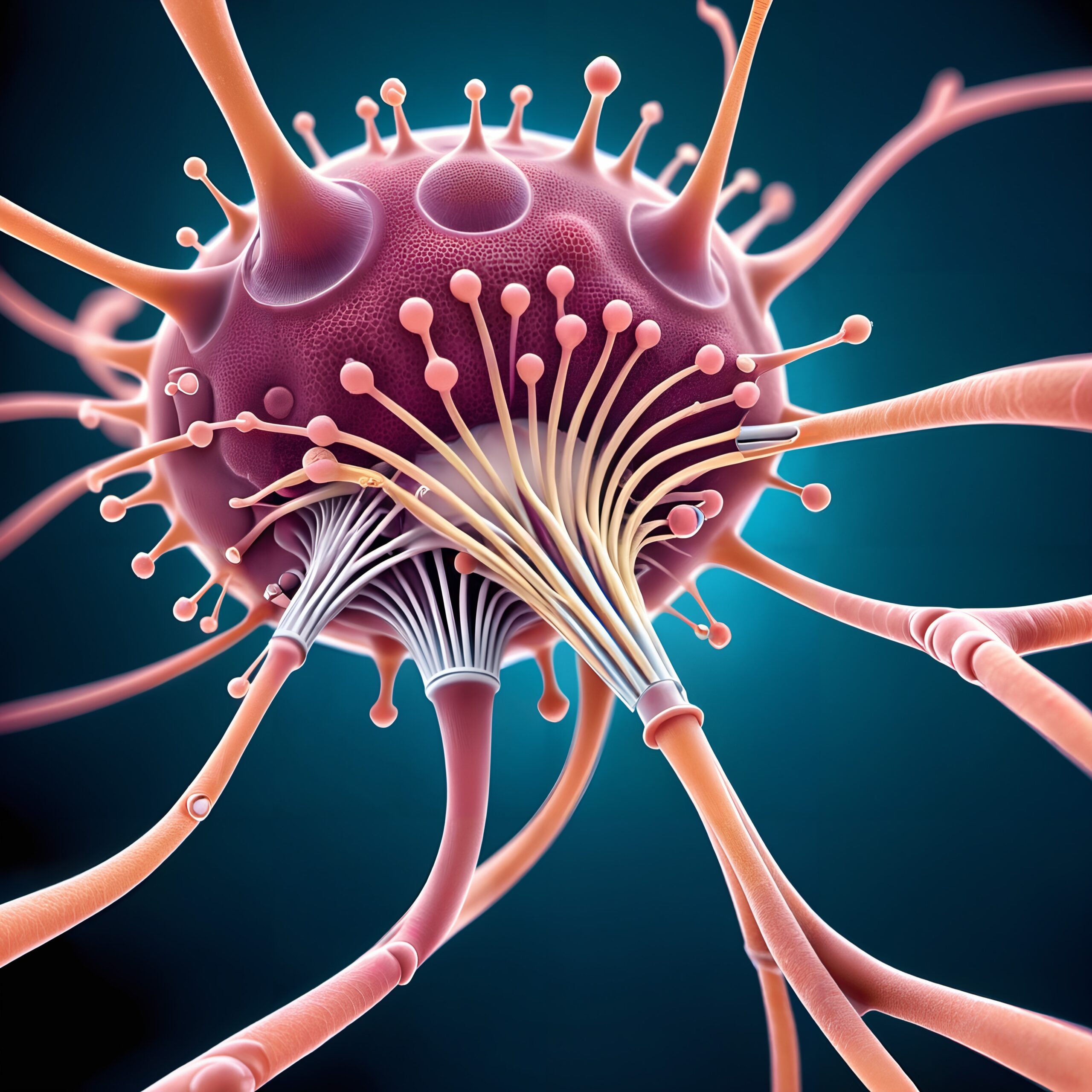 Vibrant Microscopic Biological Structure
