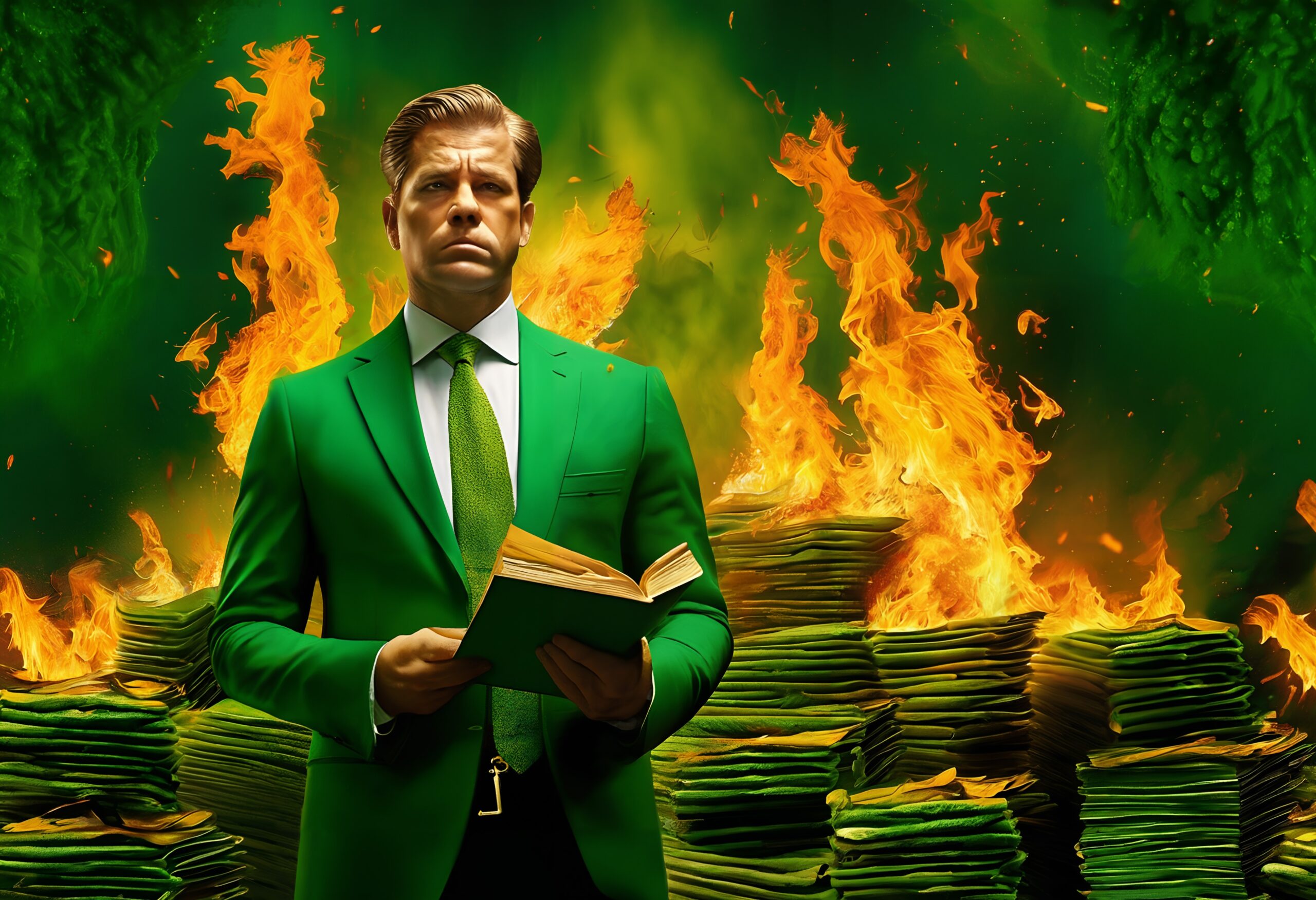 Financial Chaos Amidst Green Flames