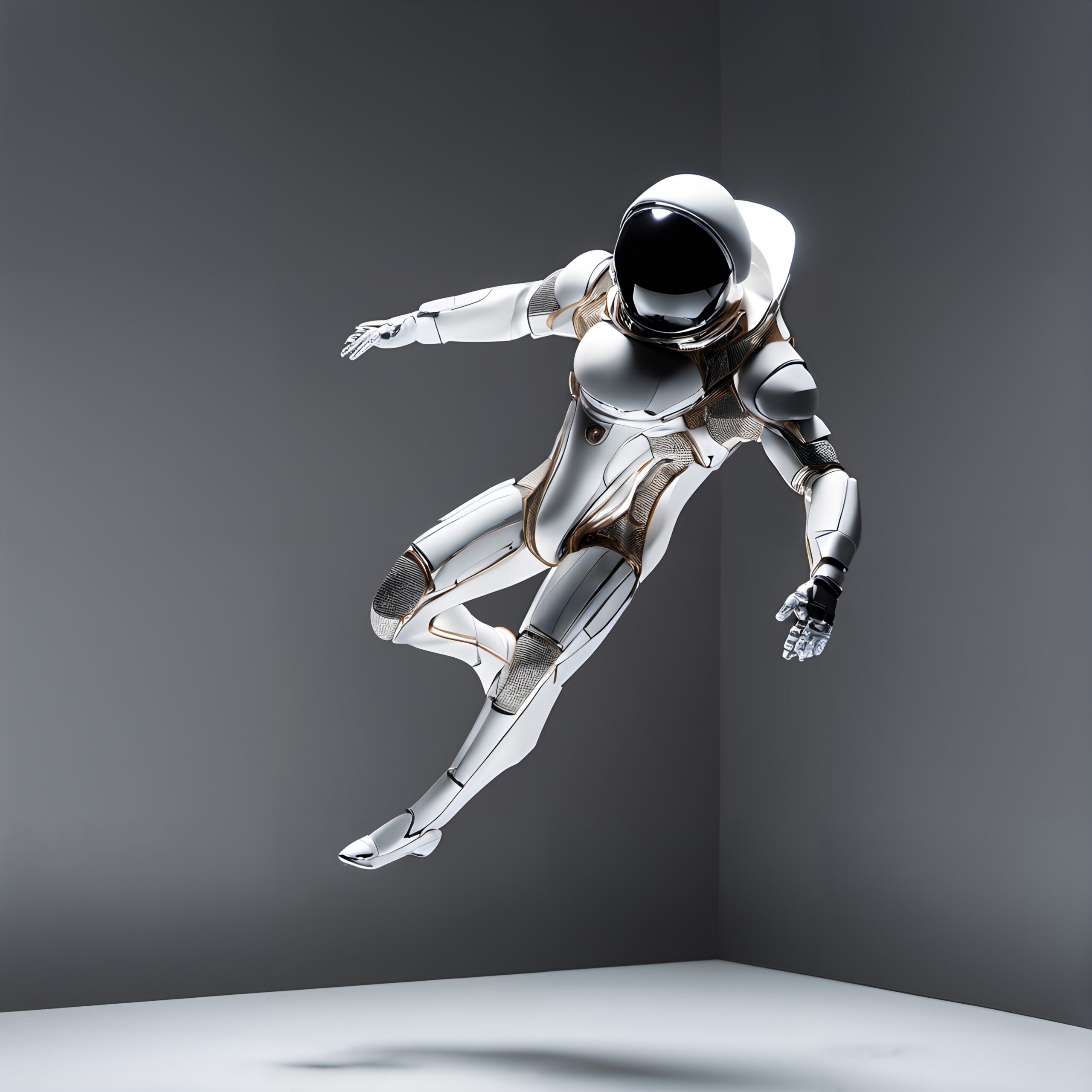 Futuristic Humanoid Robot in Motion