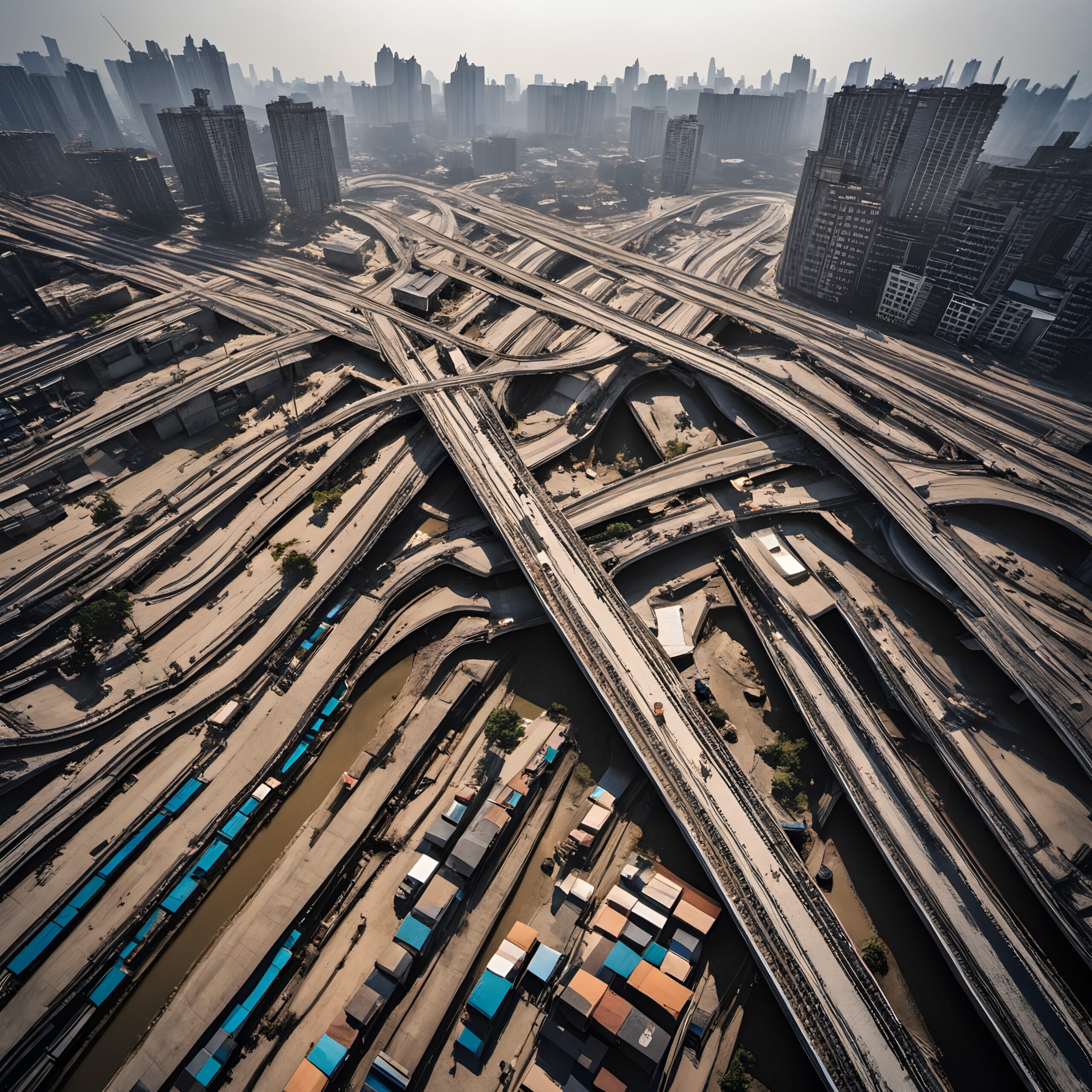 Sprawling Urban Highway Interchange