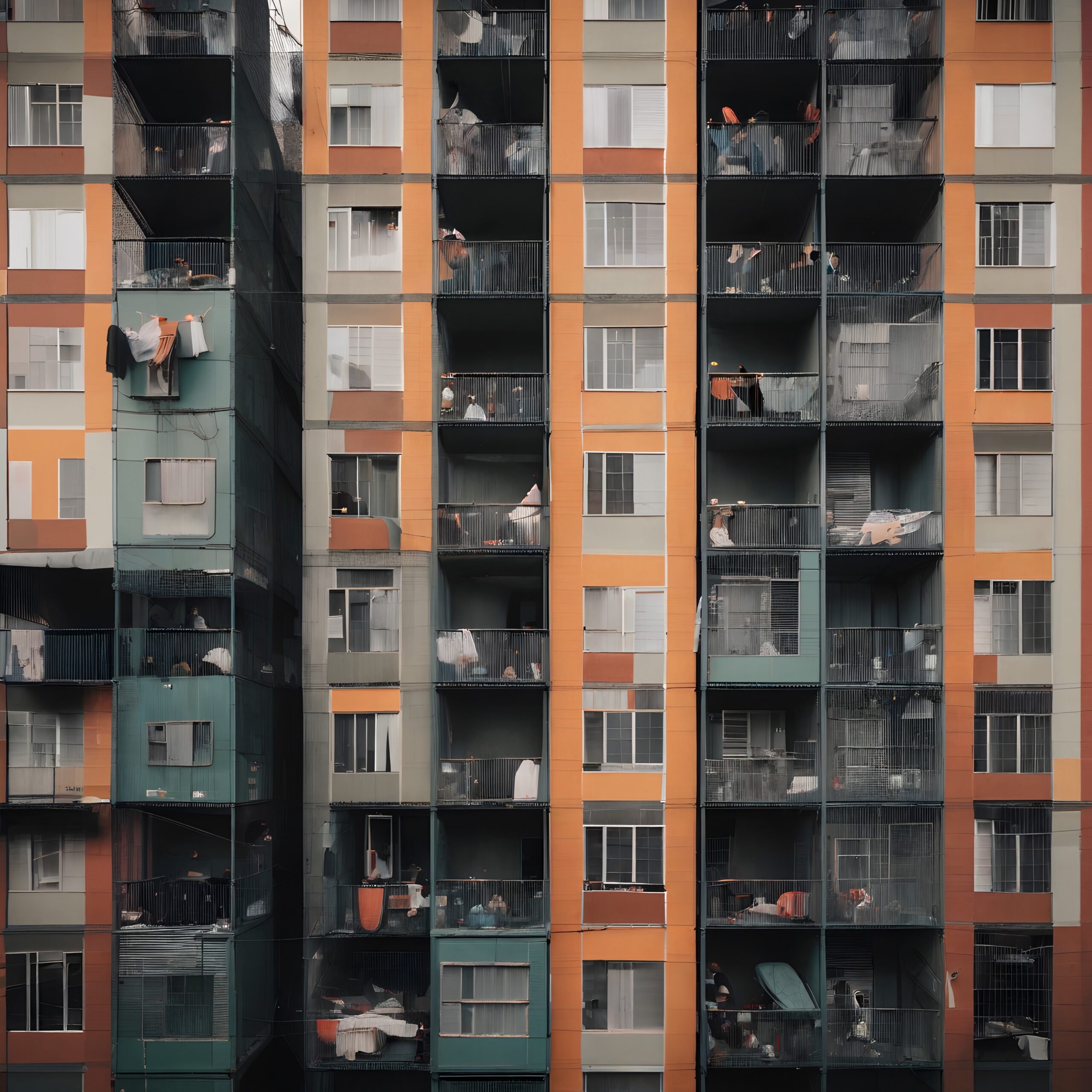 Colorful Urban Apartment Building Facade