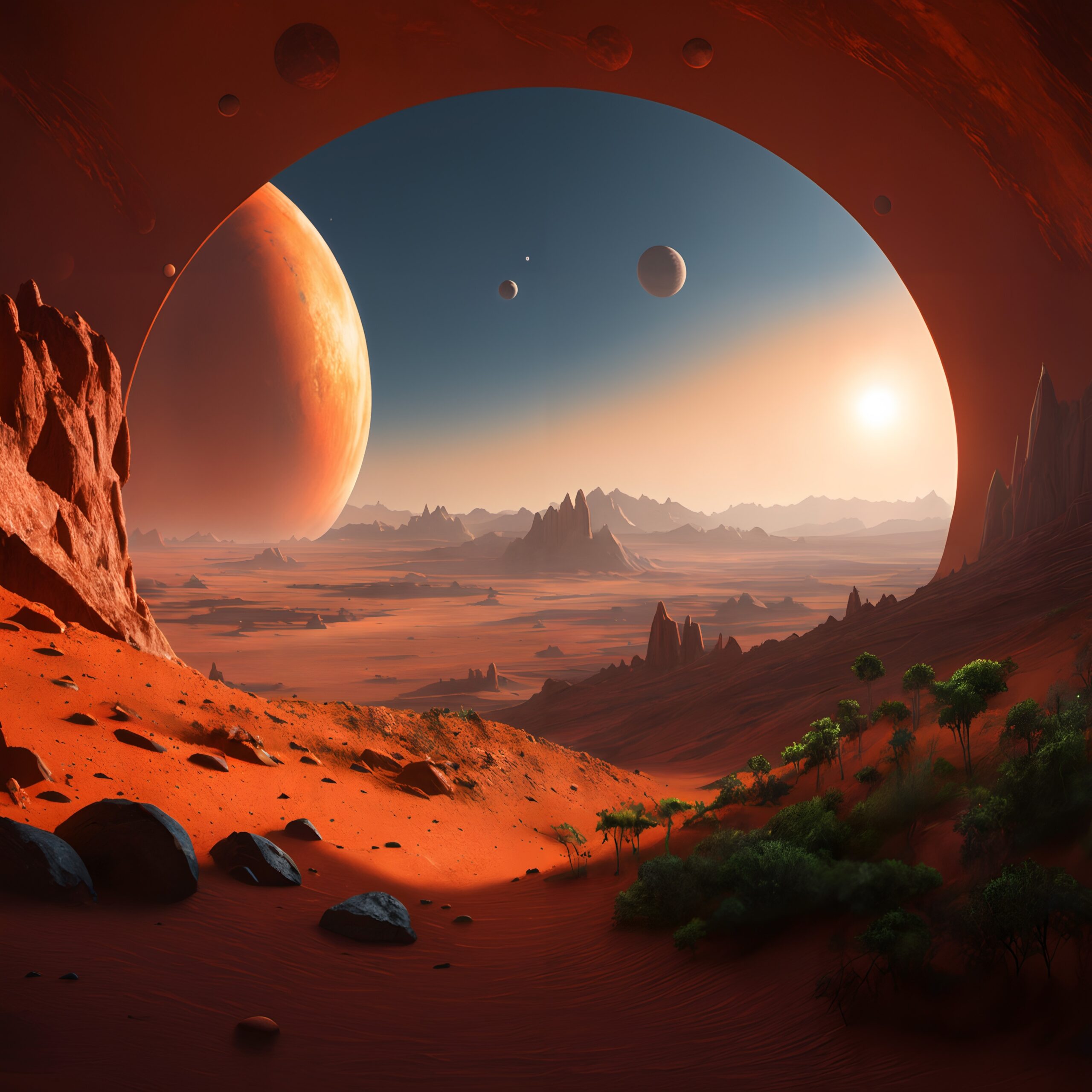 Alien Desert with Celestial View