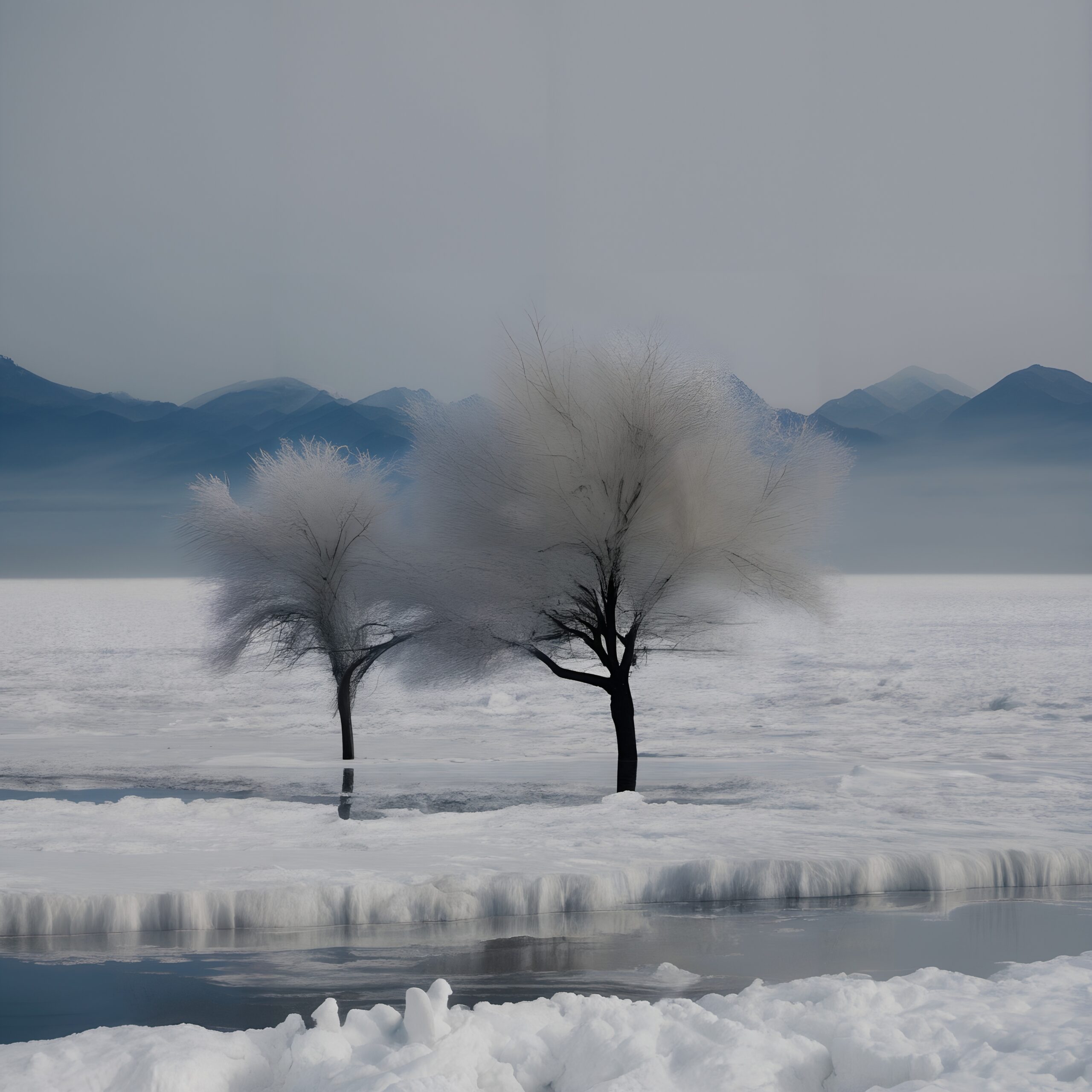 Two Trees in Frosty Wilderness