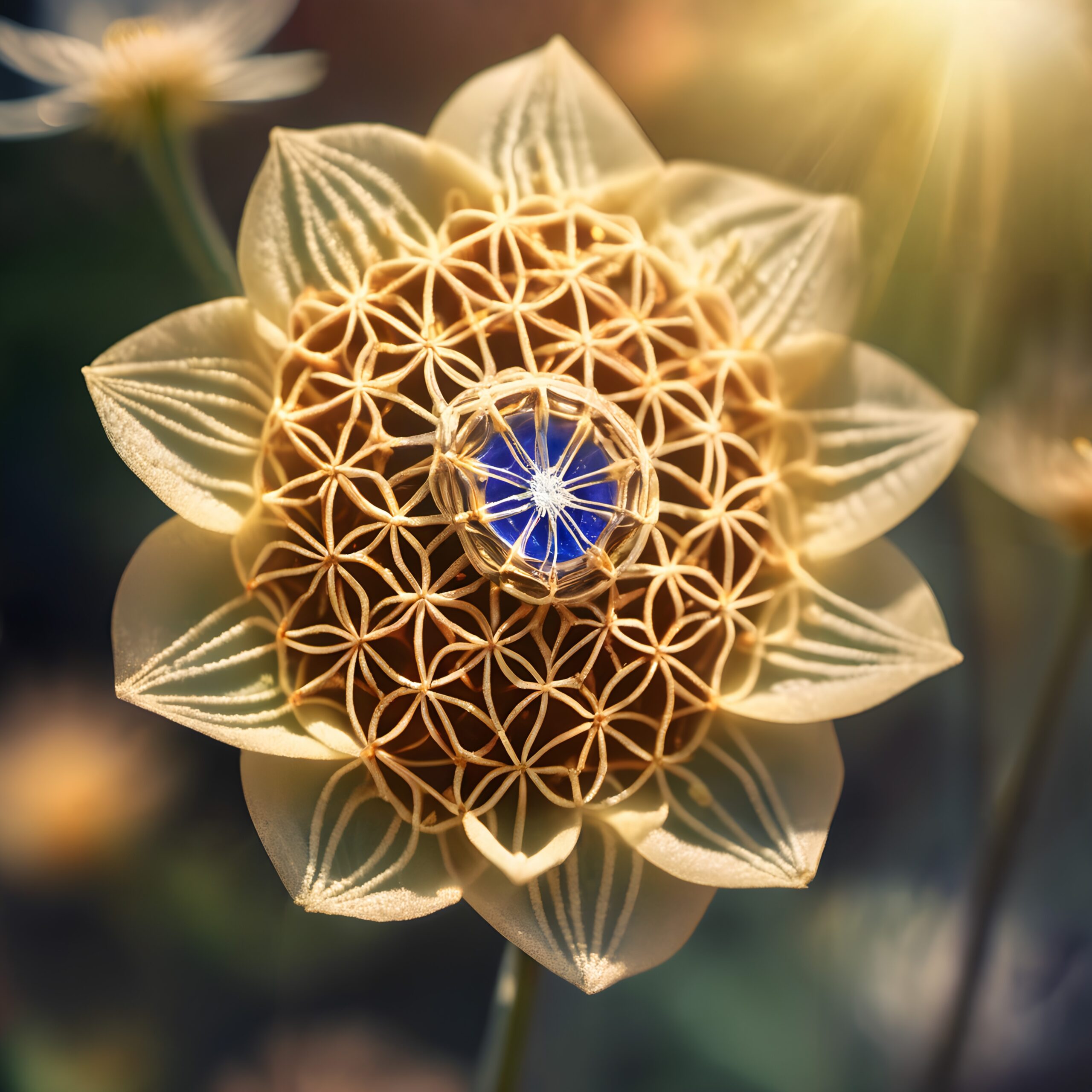 Intricate Sunlit Geometric Flower