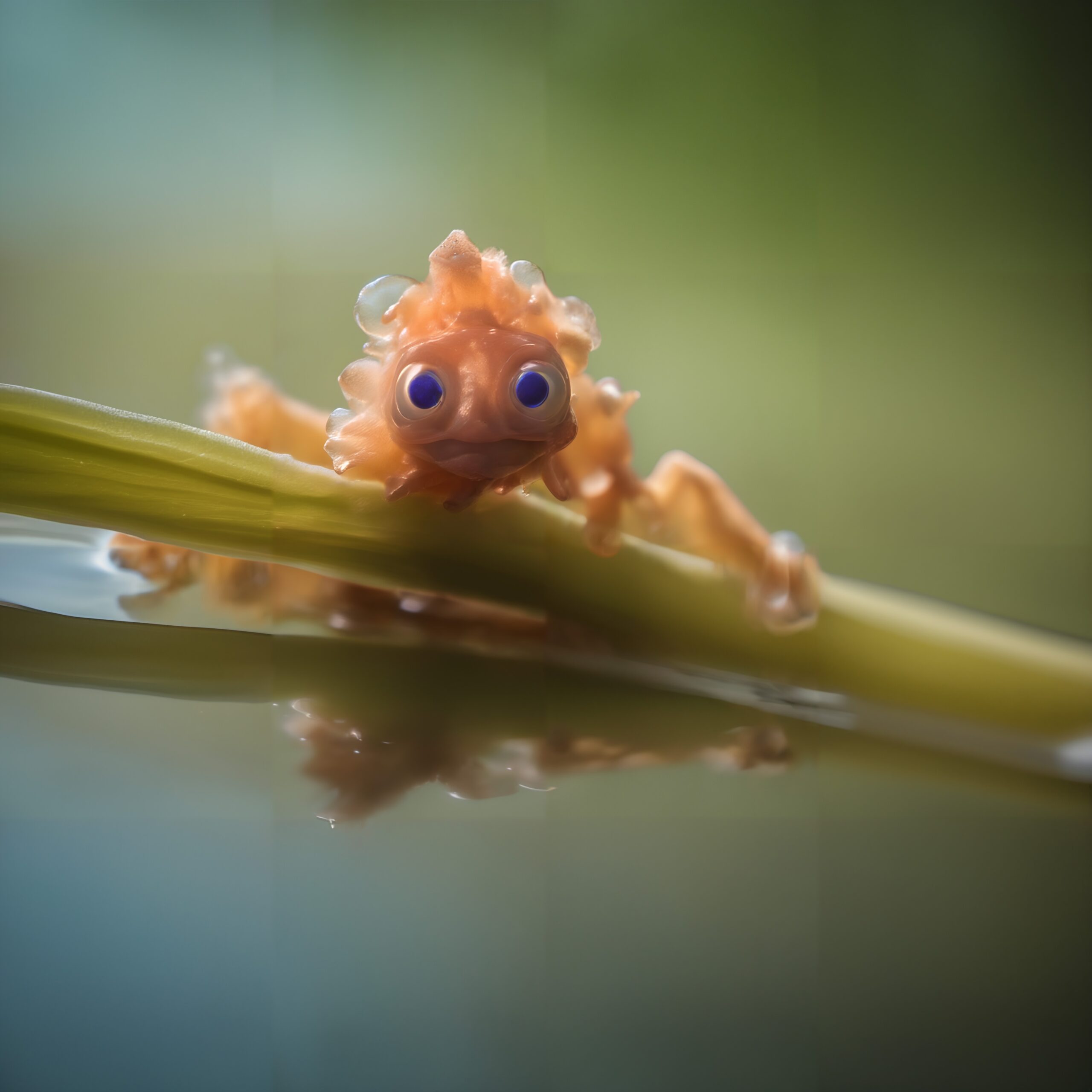 Amphibian with Big Blue Eyes