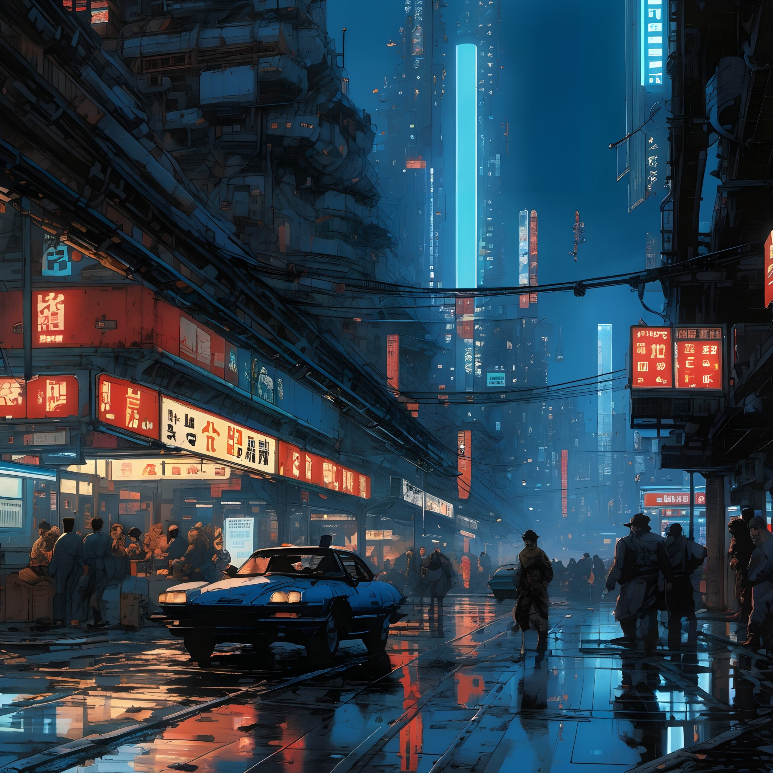 Futuristic Neon Urban Nightscape