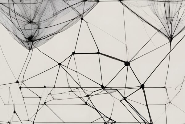 Abstract image of interconnected network lines.