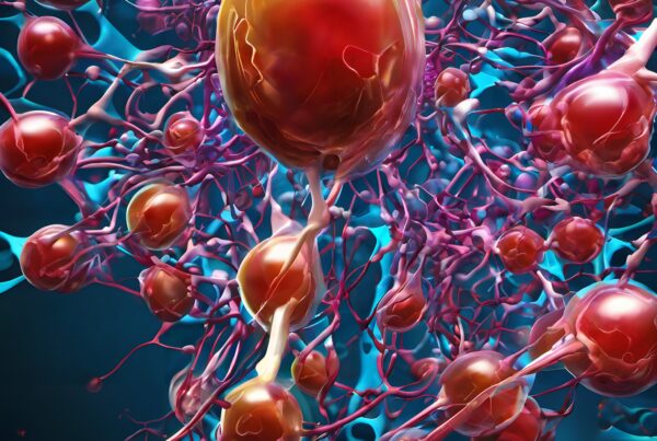 Abstract image of intricate neural connections and synapses in vibrant colors.