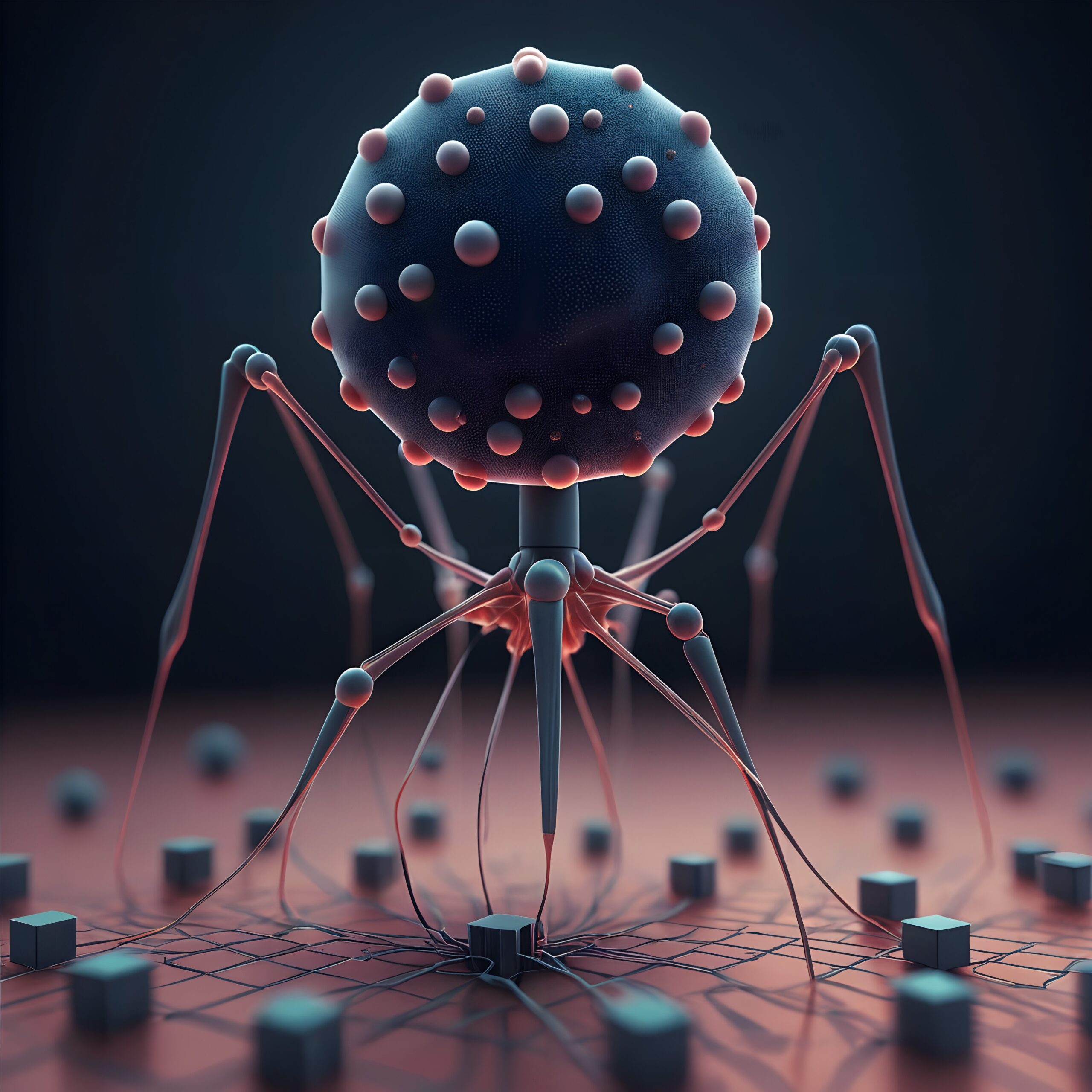 Futuristic Robotic Viral Structure Scene