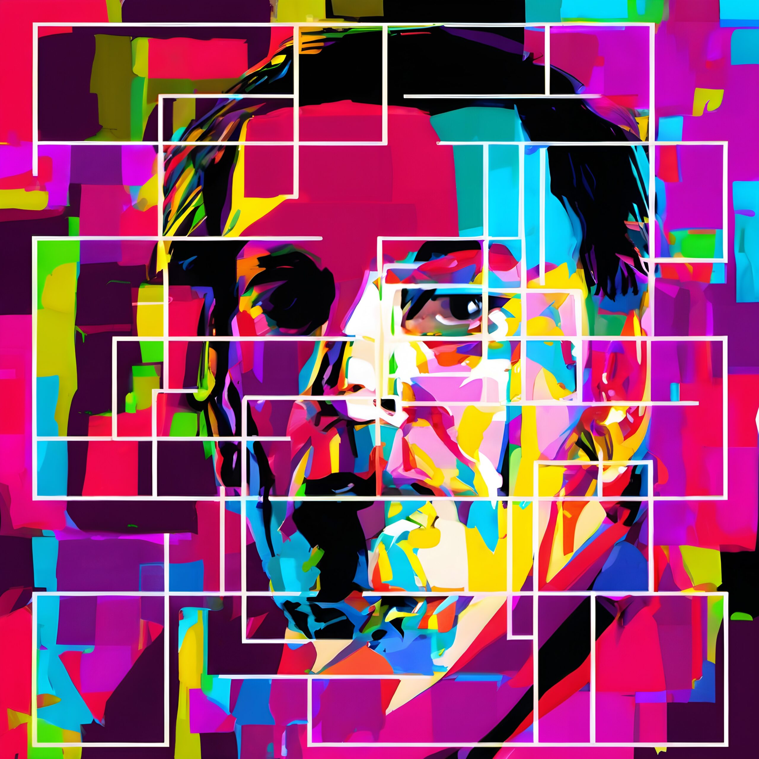 Vivid Abstract Portrait Composition