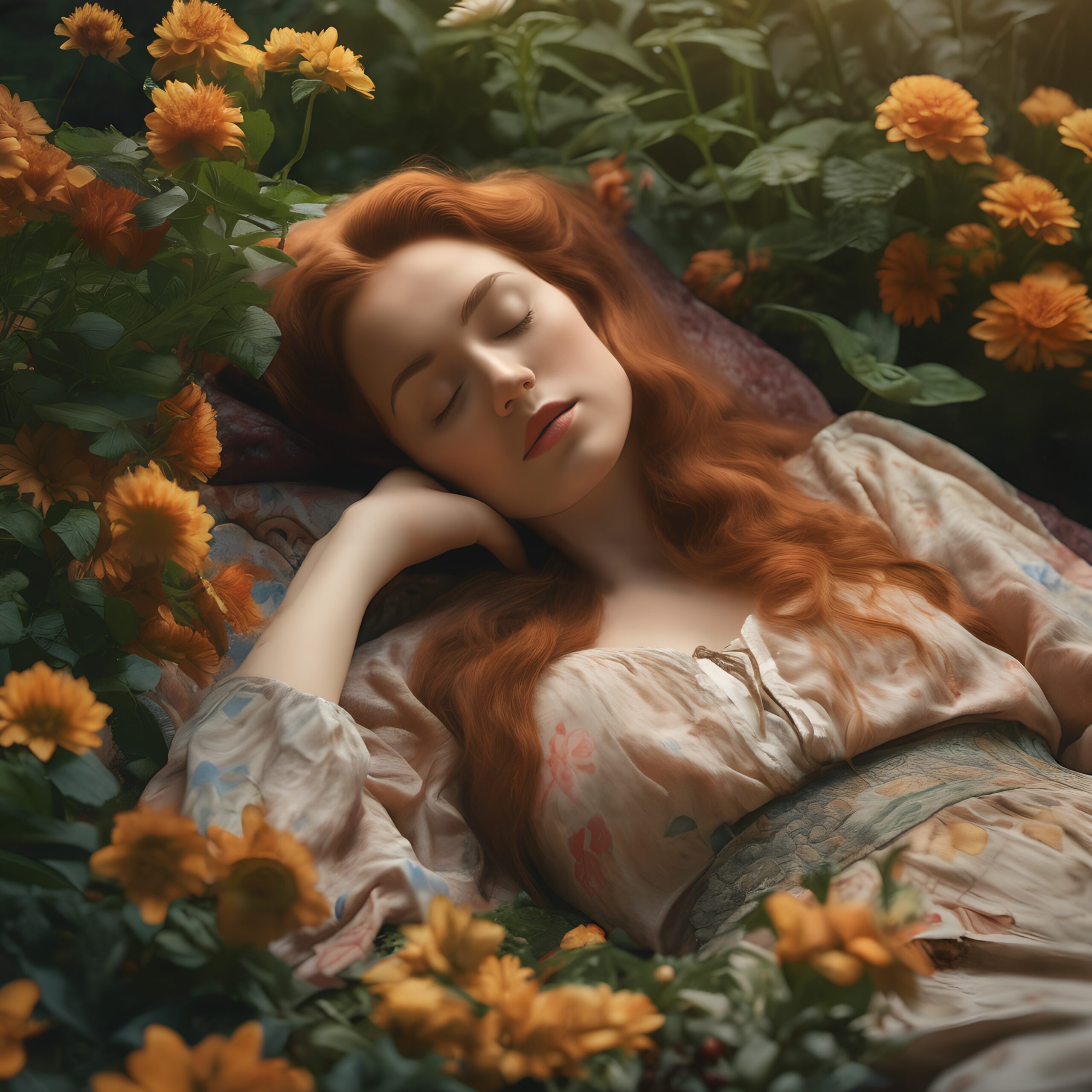 Dreaming Amidst Vibrant Blossoms