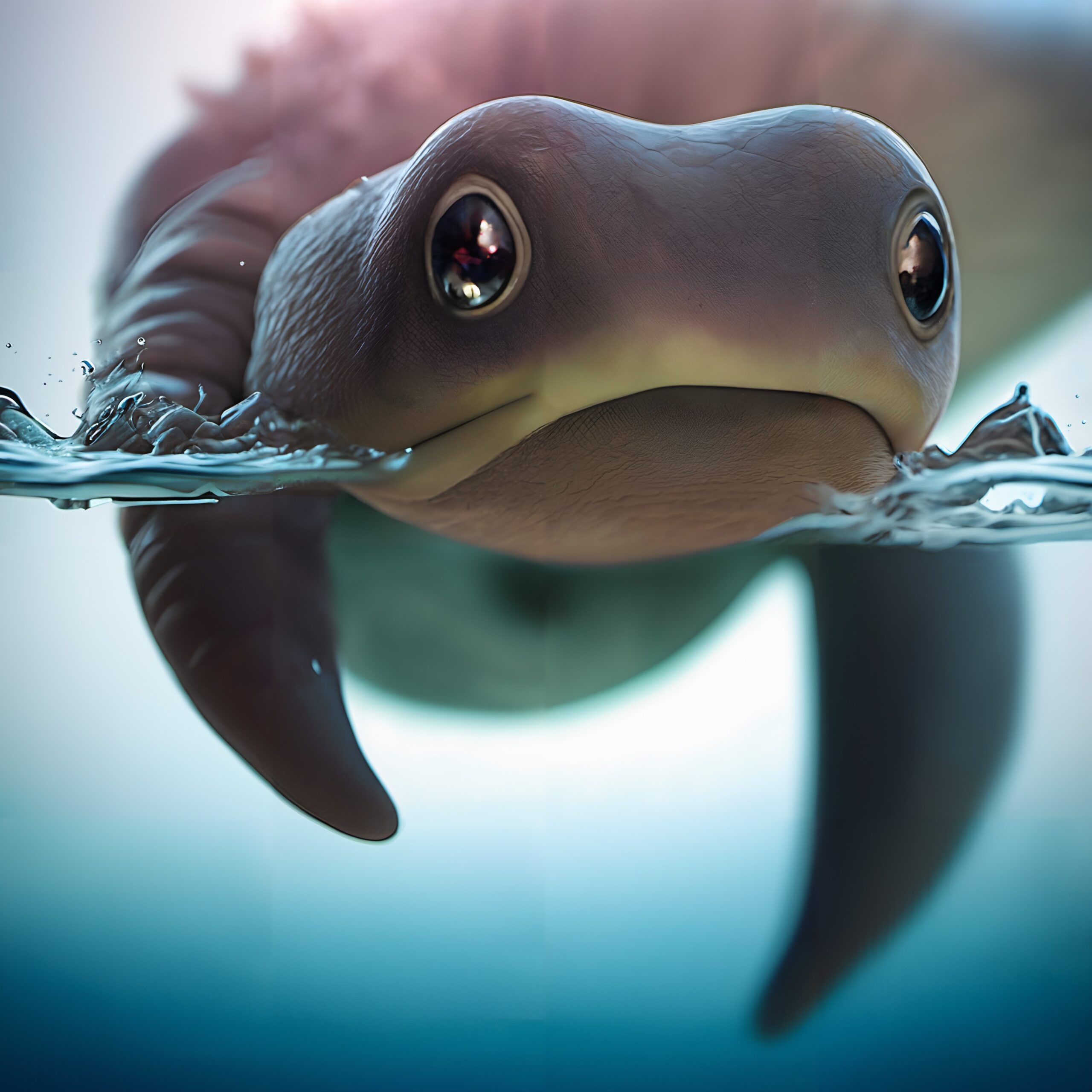 Cute Creature Swimming in Water