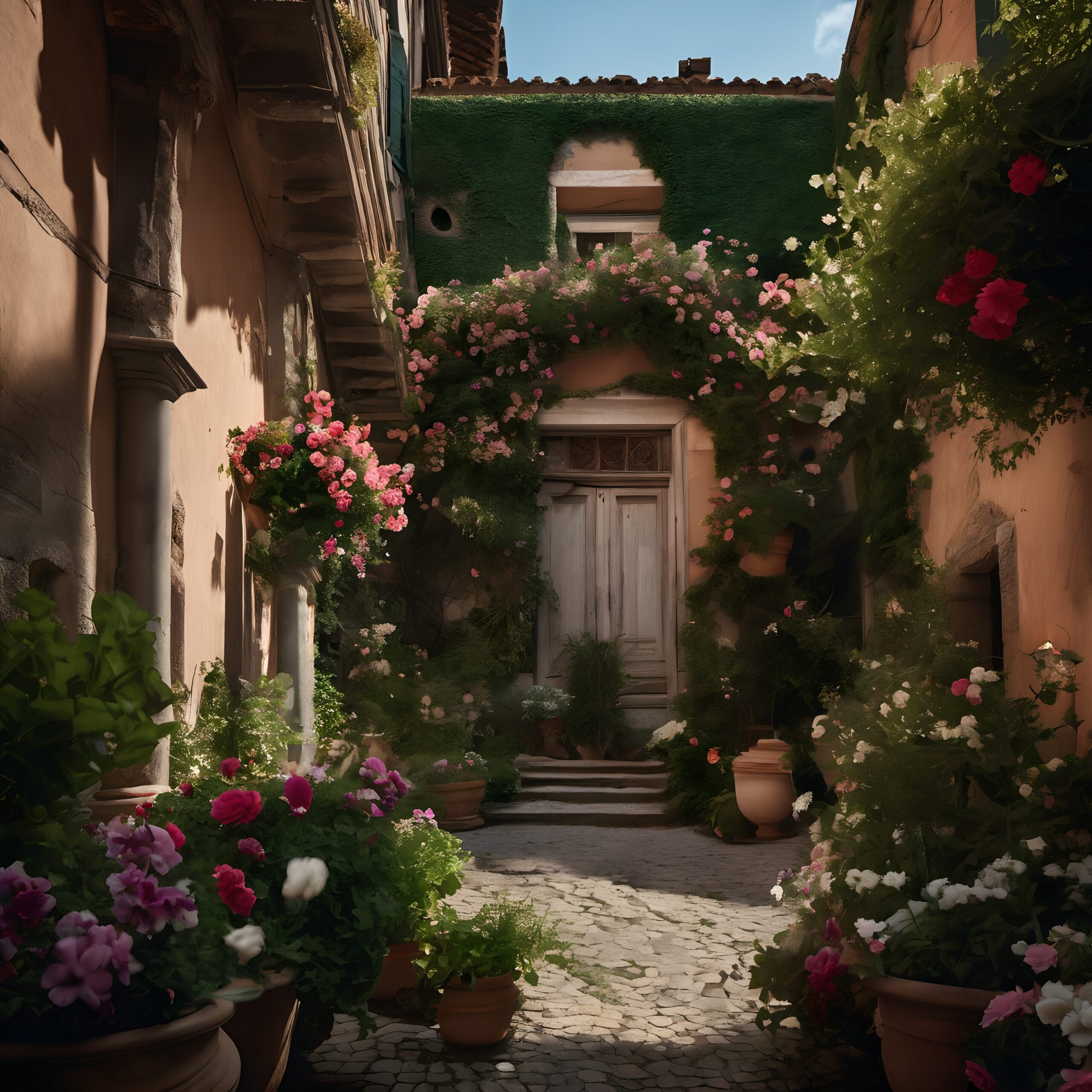Charming Floral Alleyway Oasis